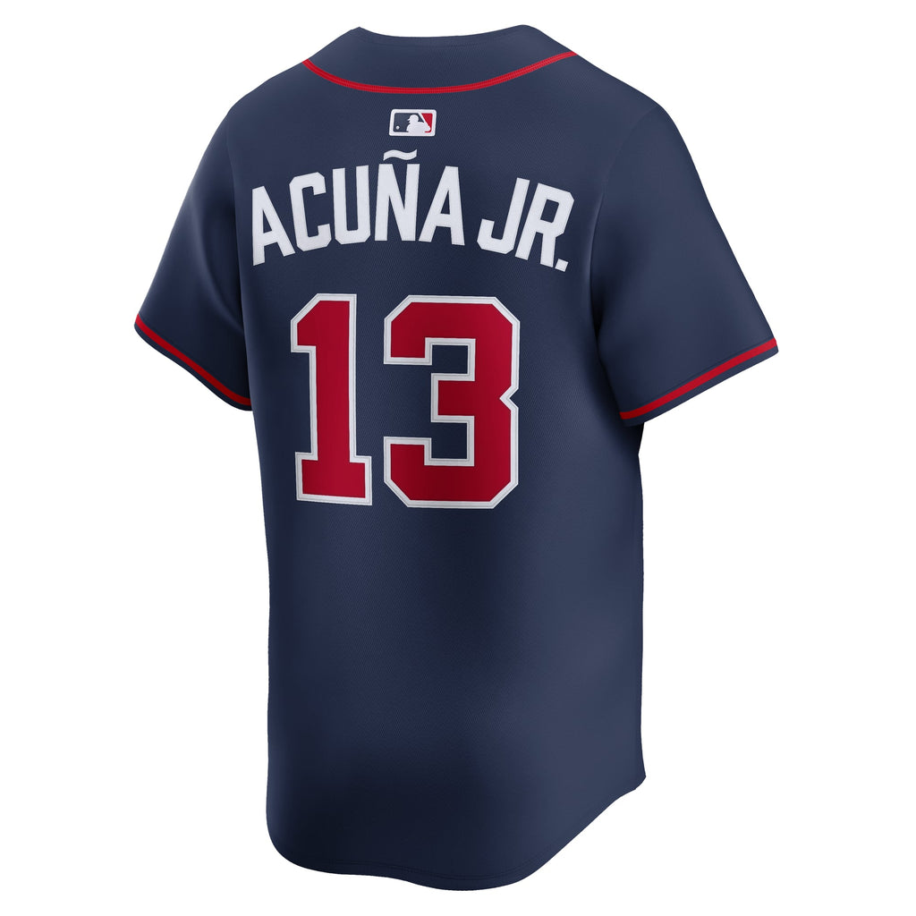 Men's Atlanta Braves Ronald Acuña Jr. Nike Navy Alternate Limited Jersey - 4