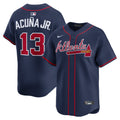 Men's Atlanta Braves Ronald Acuña Jr. Nike Navy Alternate Limited Jersey
