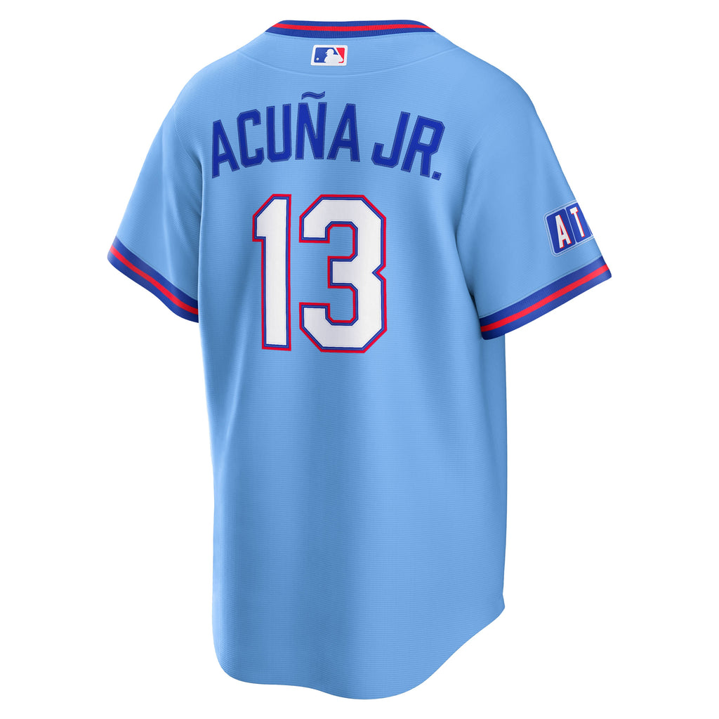 Men's Atlanta Braves Ronald Acuña Jr. Nike Powder Blue 2026 City Connect Stadium Jersey - 4