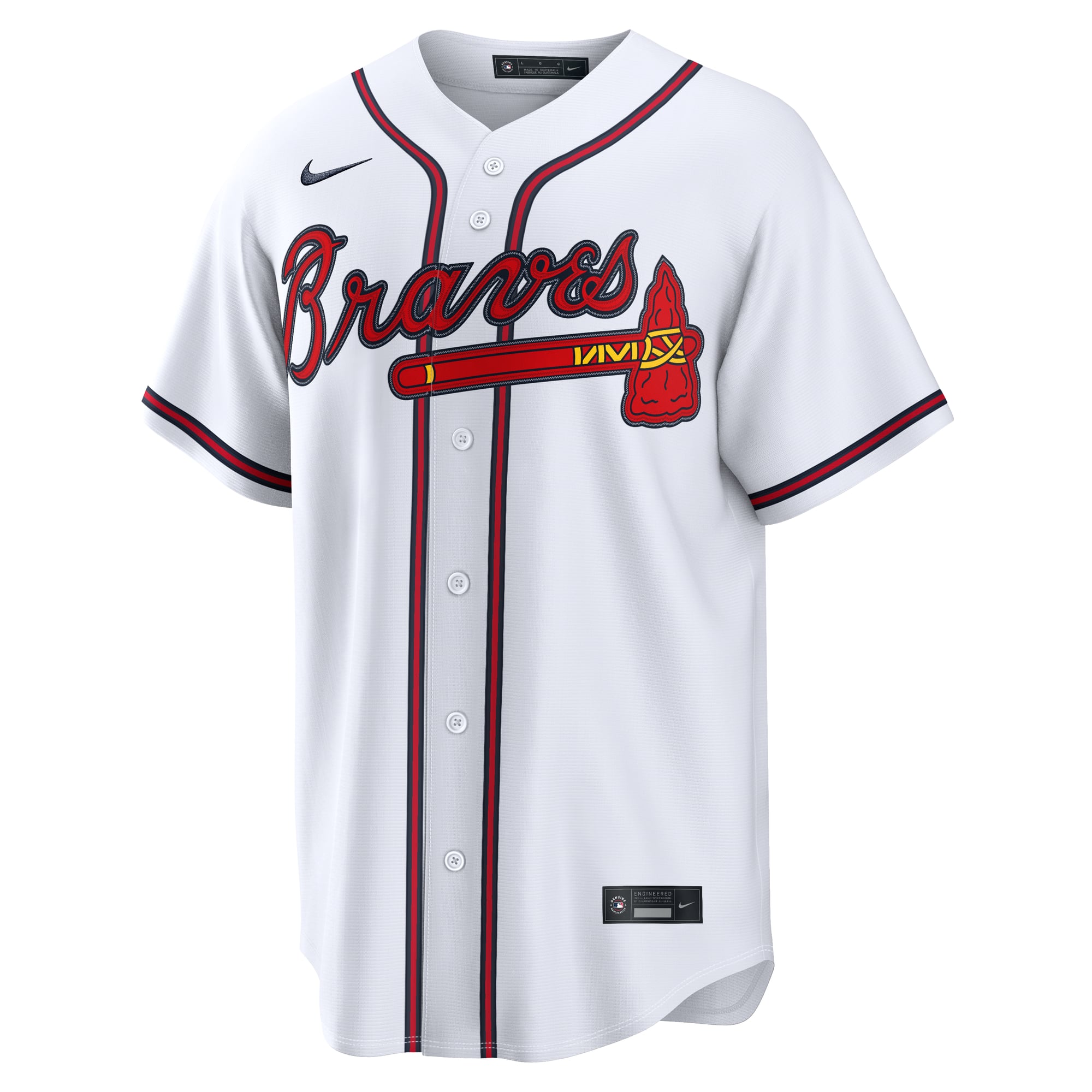 Men's Atlanta Braves Ronald Acuña Jr. Nike White Home Replica Jersey - 3