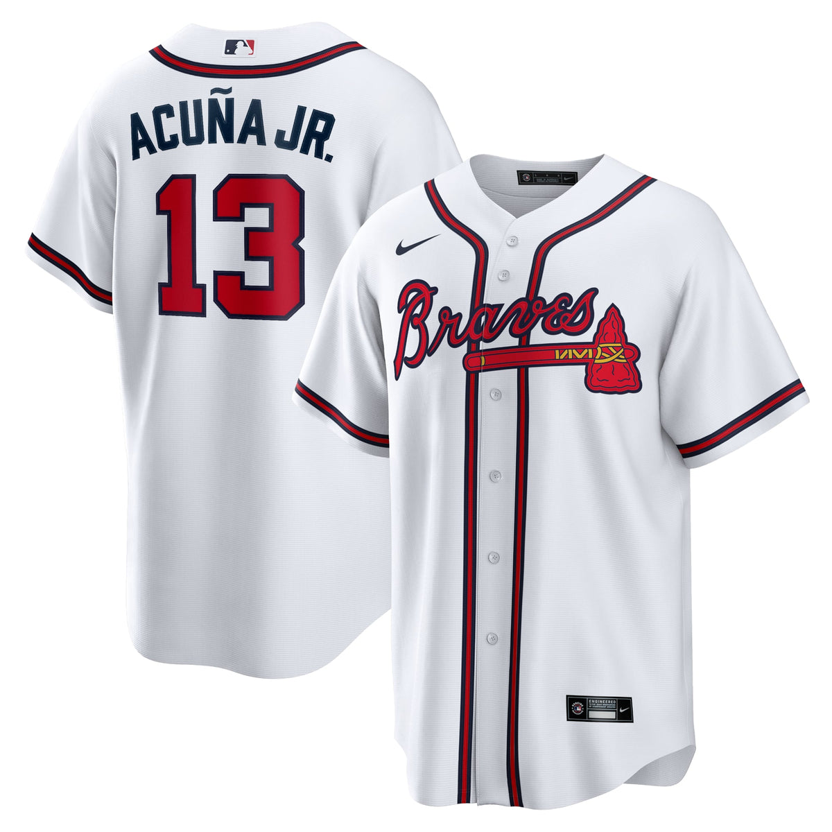 Men's Atlanta Braves Ronald Acuna Jr. Nike White Home Replica Player Name Jersey - 2