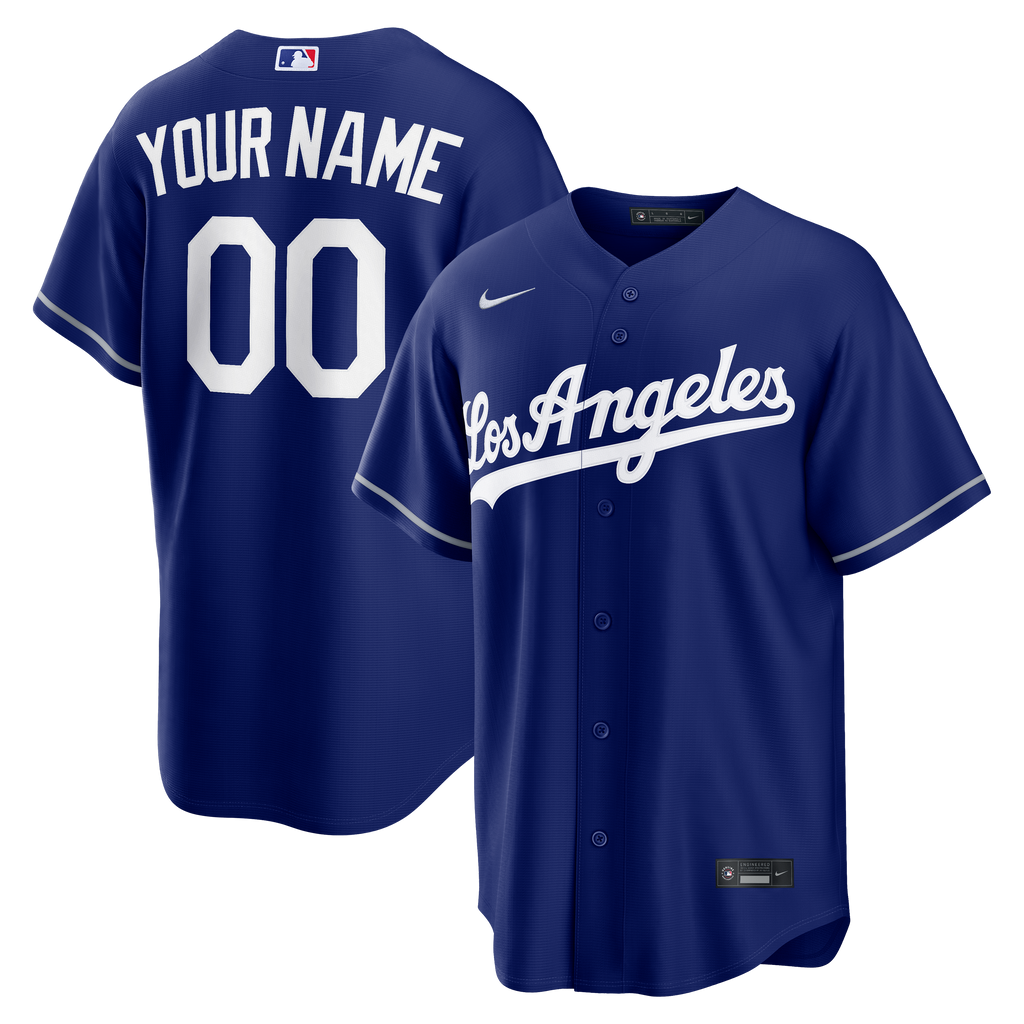 Men's Los Angeles Dodgers Nike Royal Alternate Replica Custom Jersey - 2