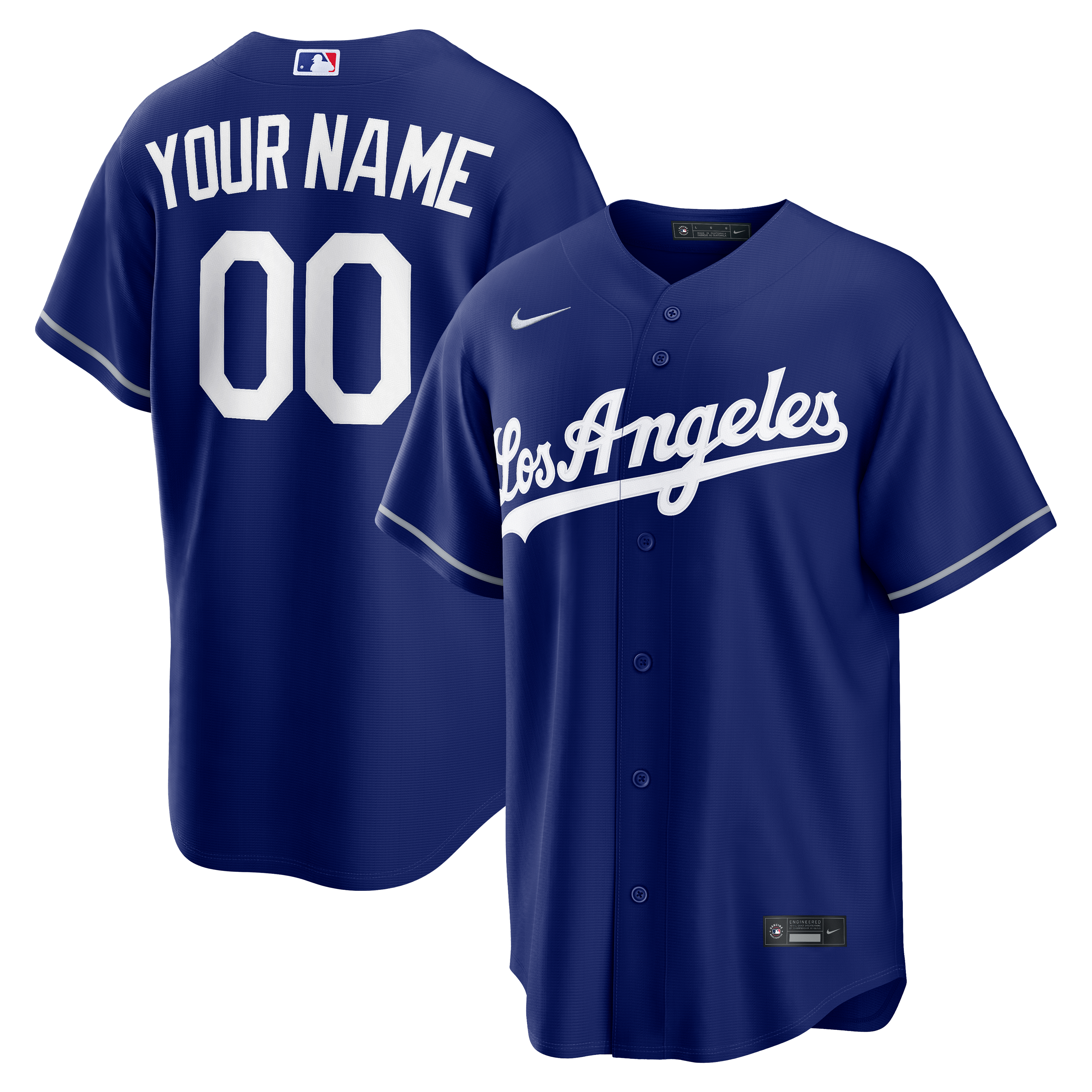 Men's Los Angeles Dodgers Nike Royal Alternate Replica Custom Jersey - 2
