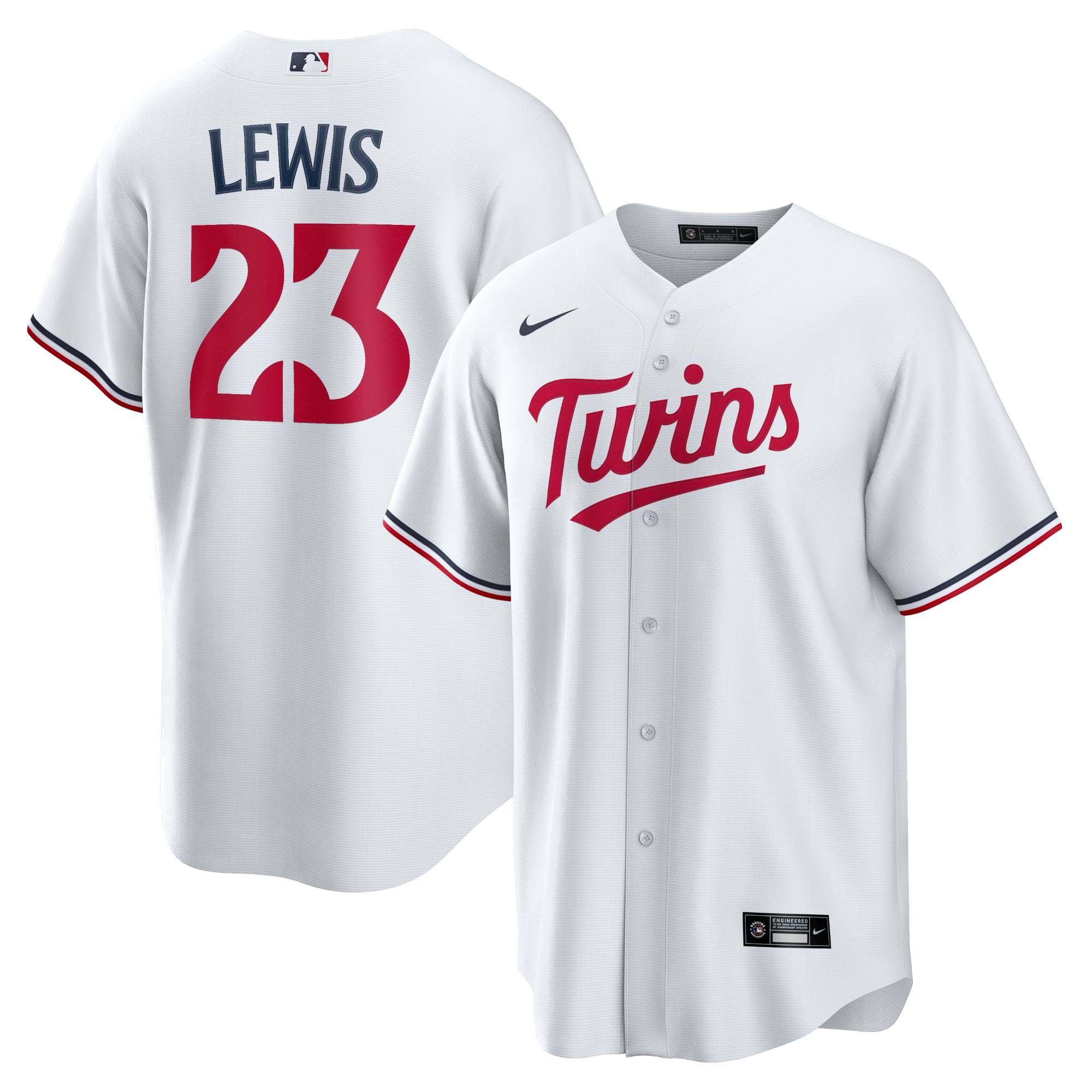 Men's Minnesota Twins Royce Lewis Nike White Replica Player Jersey - 2