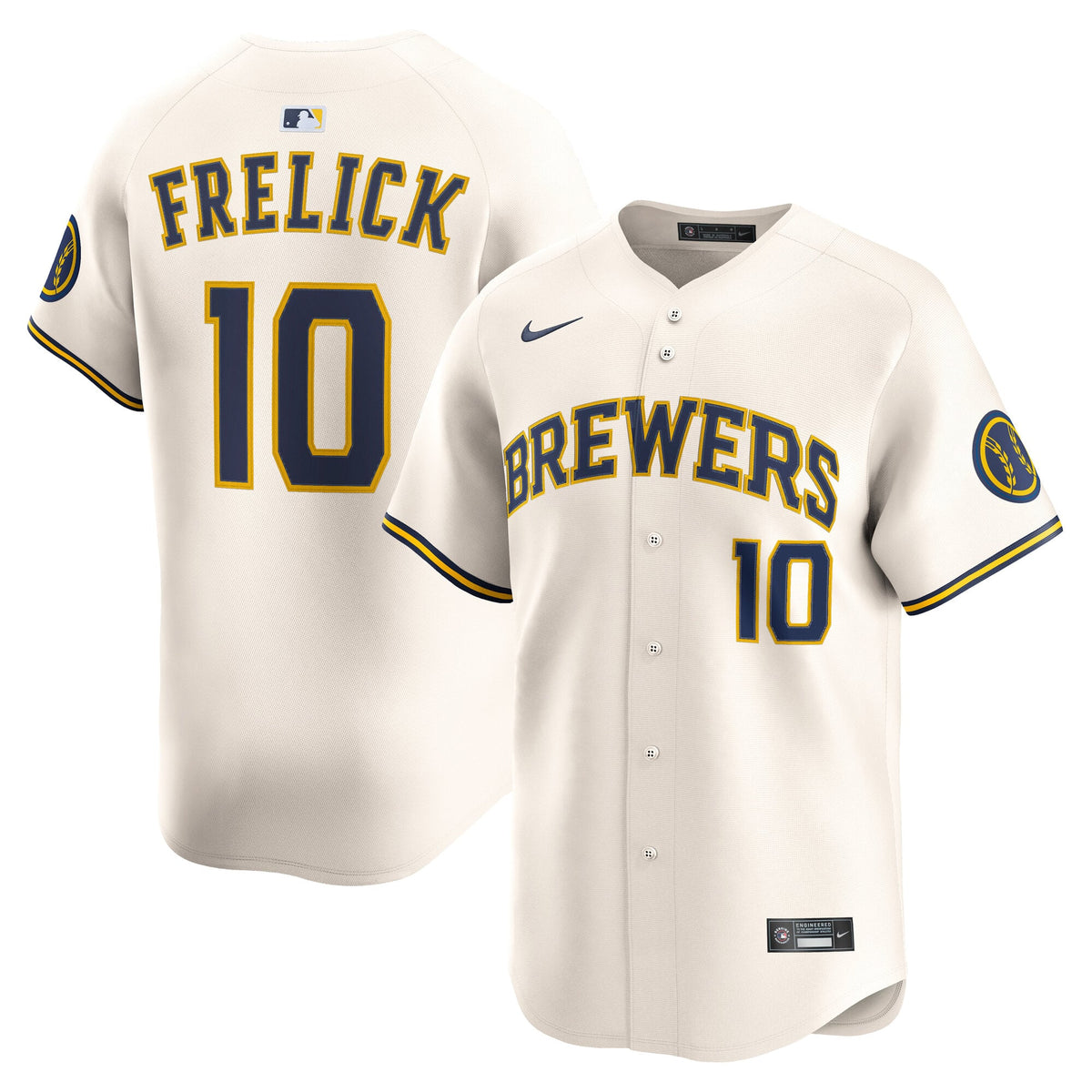 Men's Milwaukee Brewers Sal Frelick Nike Cream Home Limited Player Jersey - 2
