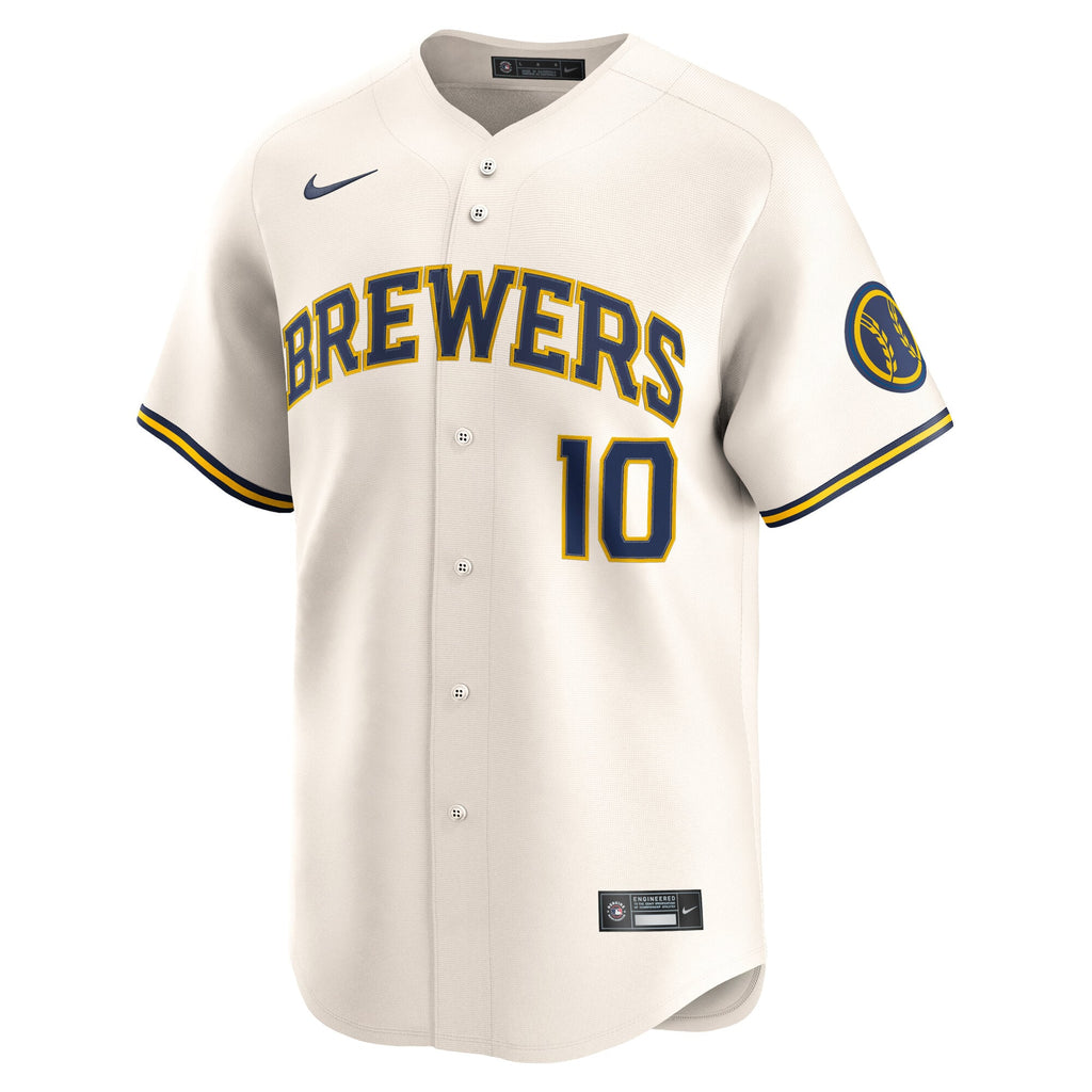 Men's Milwaukee Brewers Sal Frelick Nike Cream Home Limited Player Jersey - 3