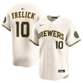 Men's Milwaukee Brewers Sal Frelick Nike Cream Home Limited Player Jersey