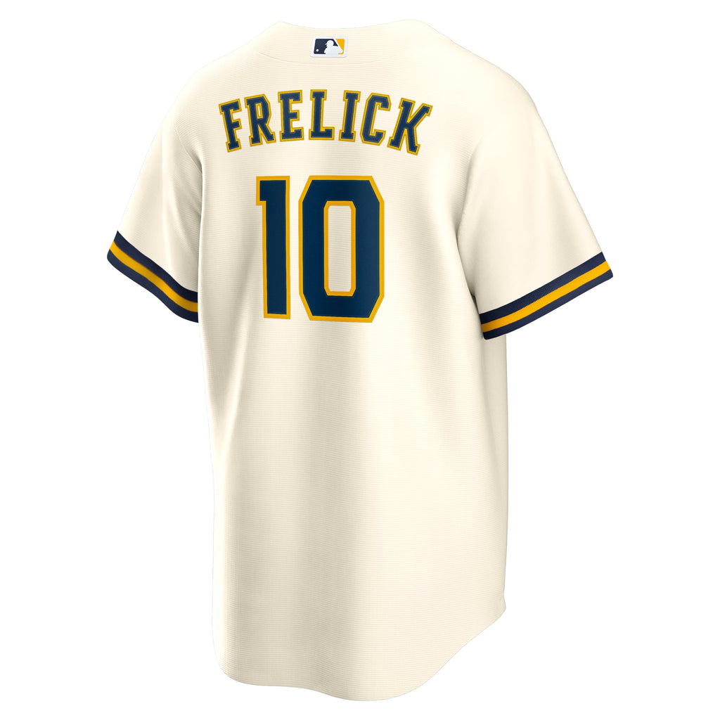 Men's Milwaukee Brewers Sal Frelick Nike Cream Home Replica Player Jersey - 4