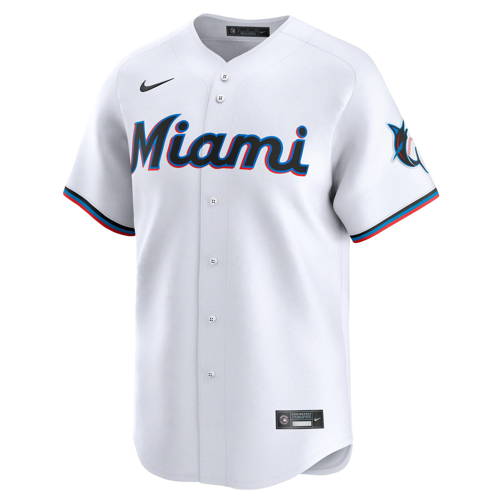 Men's Miami Marlins Sandy Alcantara Nike White Home Limited Player Jersey - 3