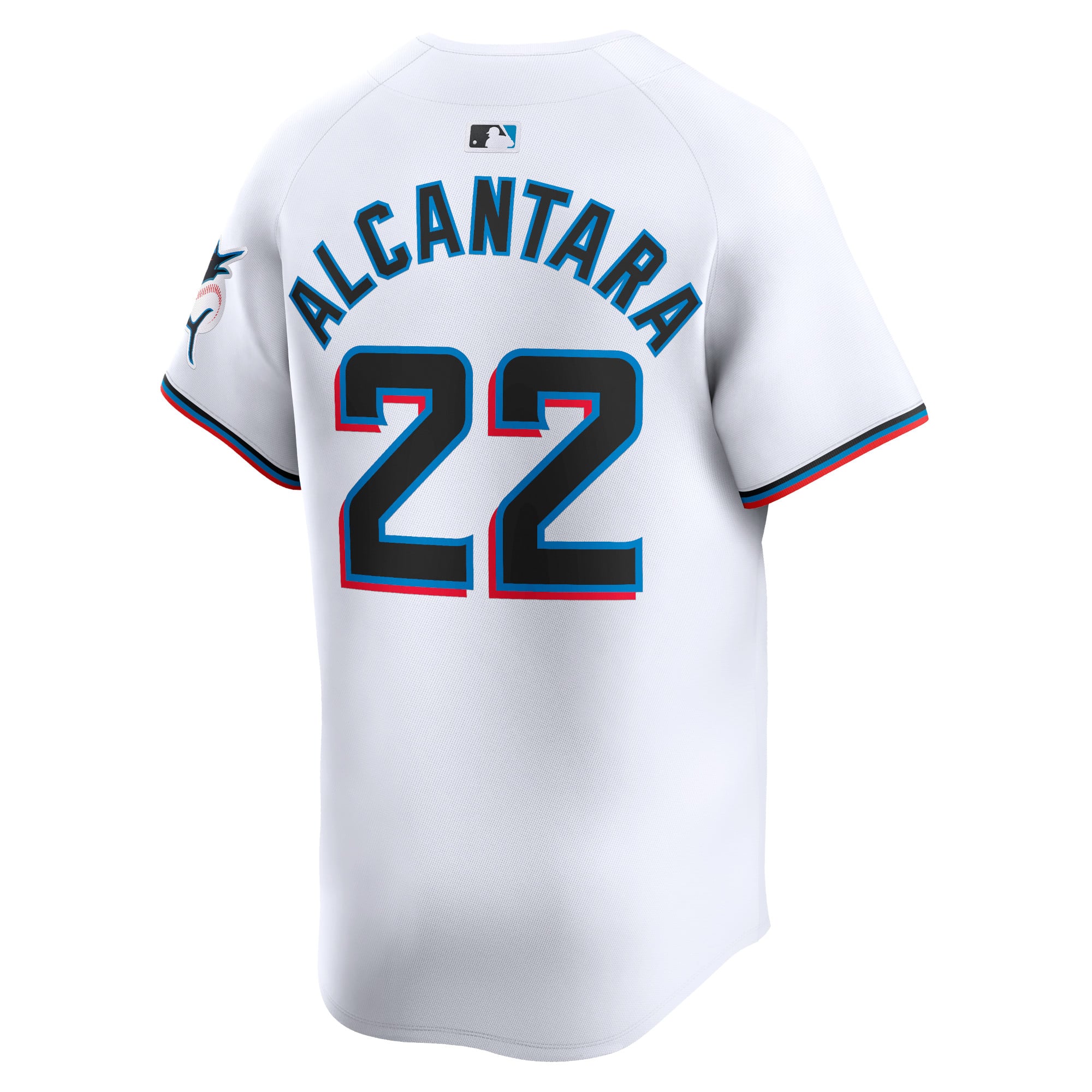 Men's Miami Marlins Sandy Alcantara Nike White Home Limited Player Jersey - 4