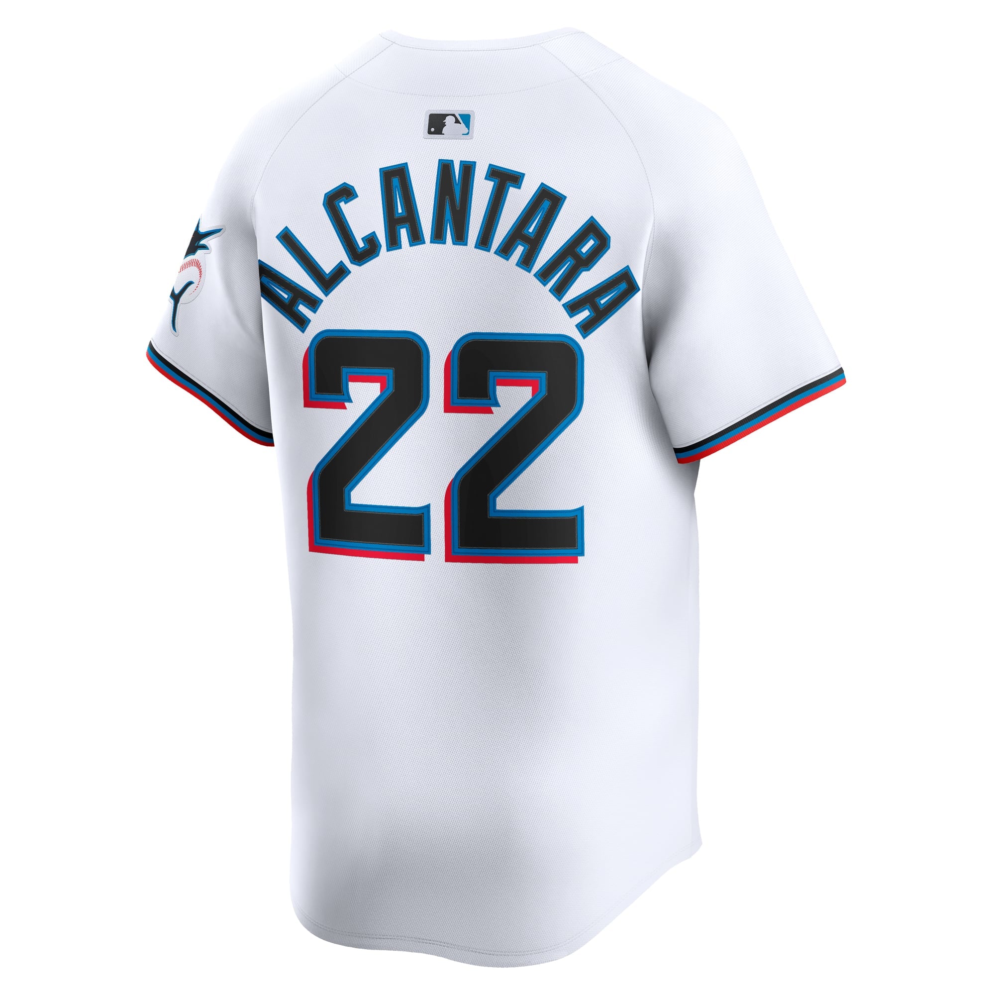Men's Miami Marlins Sandy Alcantara Nike White Home Limited Player Jersey - 4