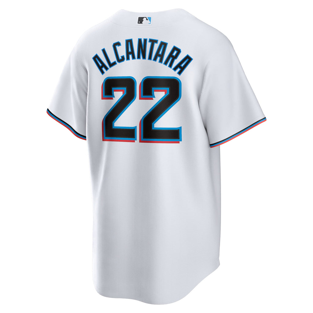 Men's Miami Marlins Sandy Alcantara Nike White Replica Player Jersey - 4