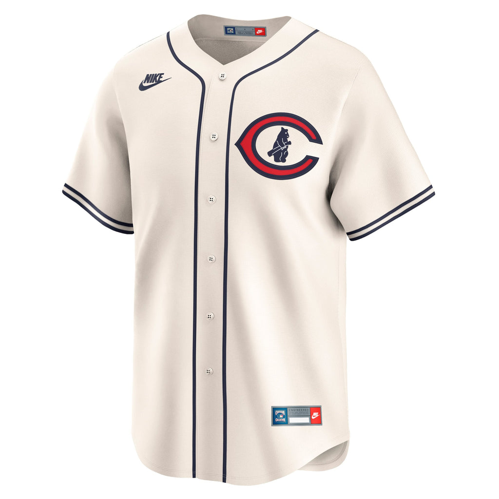 Men's Chicago Cubs Seiya Suzuki Nike Cream Throwback Cooperstown Collection Limited Jersey - 3