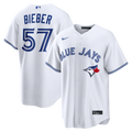 Men's Toronto Blue Jays Shane Bieber Nike White Home Replica Jersey