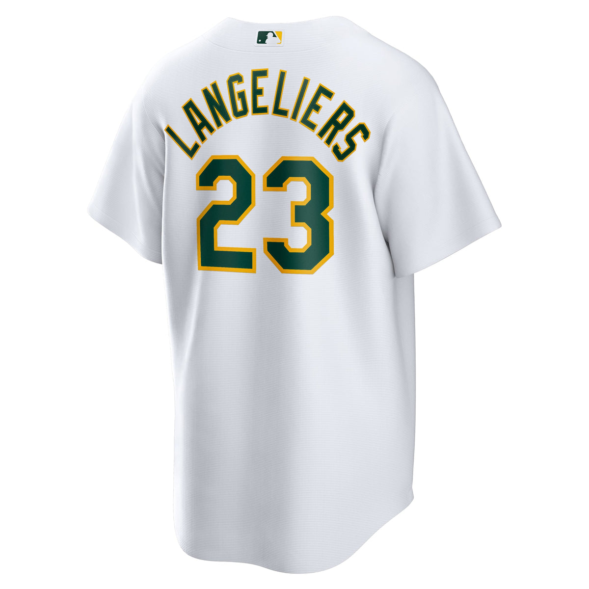 Men's Athletics Shea Langeliers Nike White Home Replica Jersey - 4