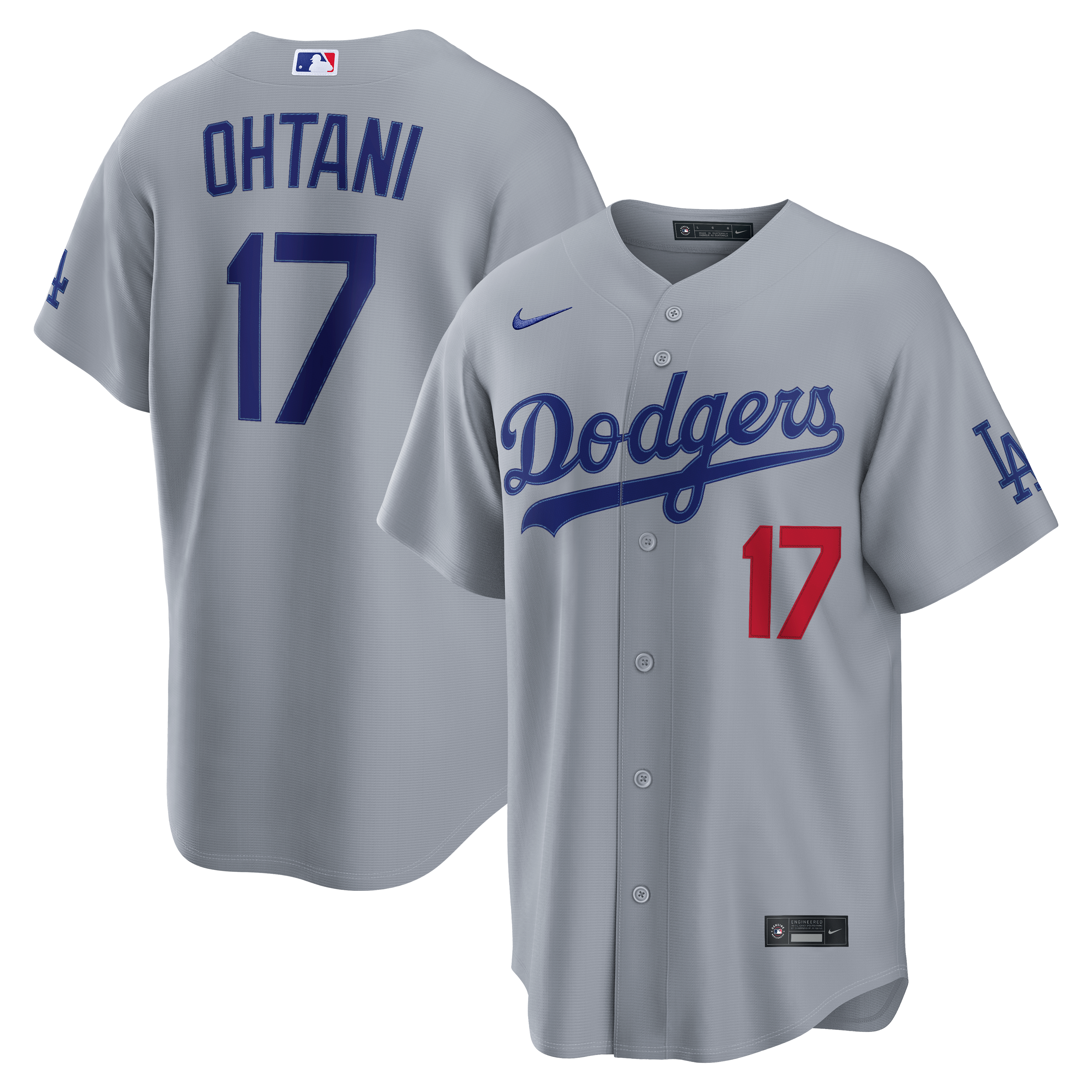 Men's Los Angeles Dodgers Shohei Ohtani Nike Gray Road Stadium Jersey - 2