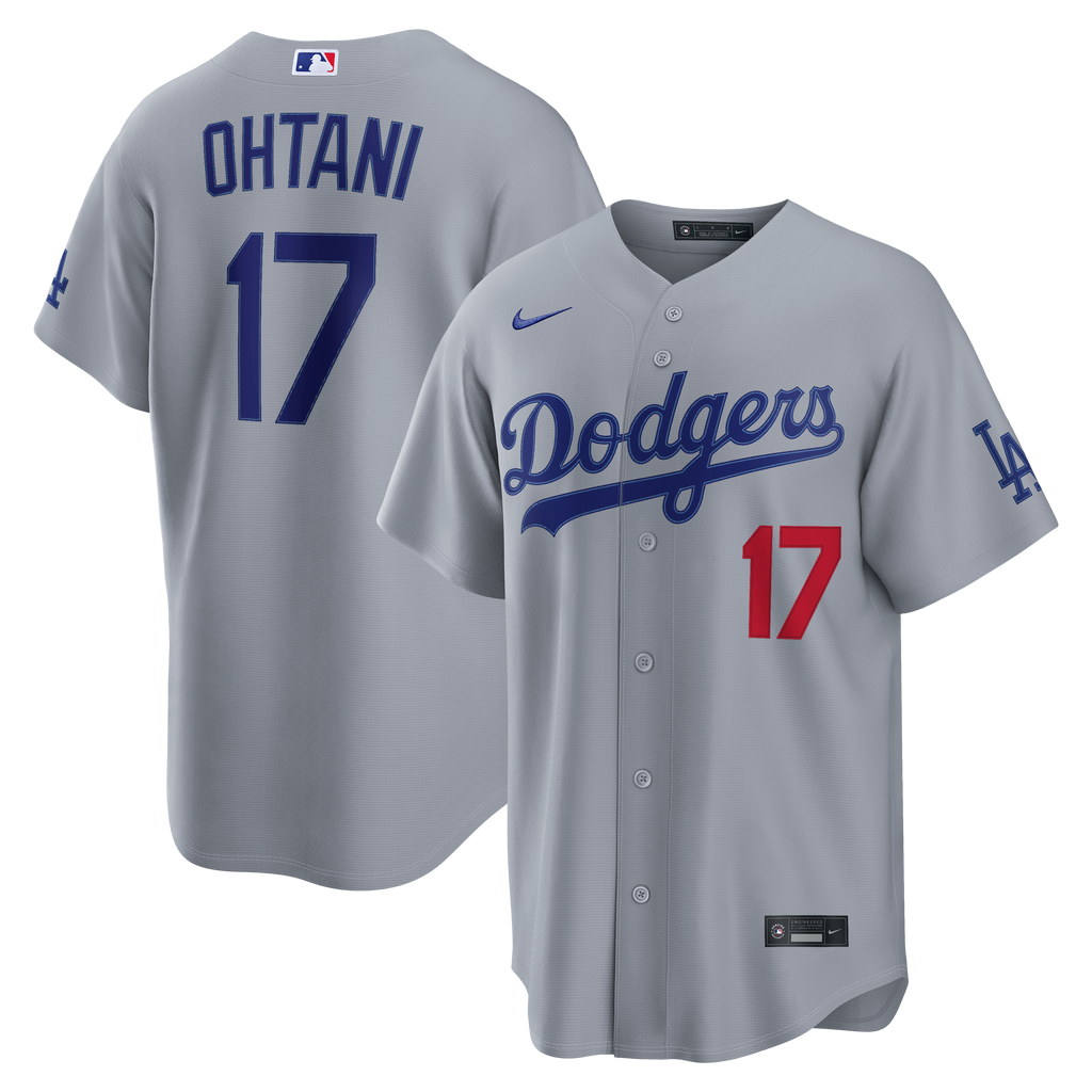 Men's Los Angeles Dodgers Shohei Ohtani Nike Gray Road Stadium Jersey