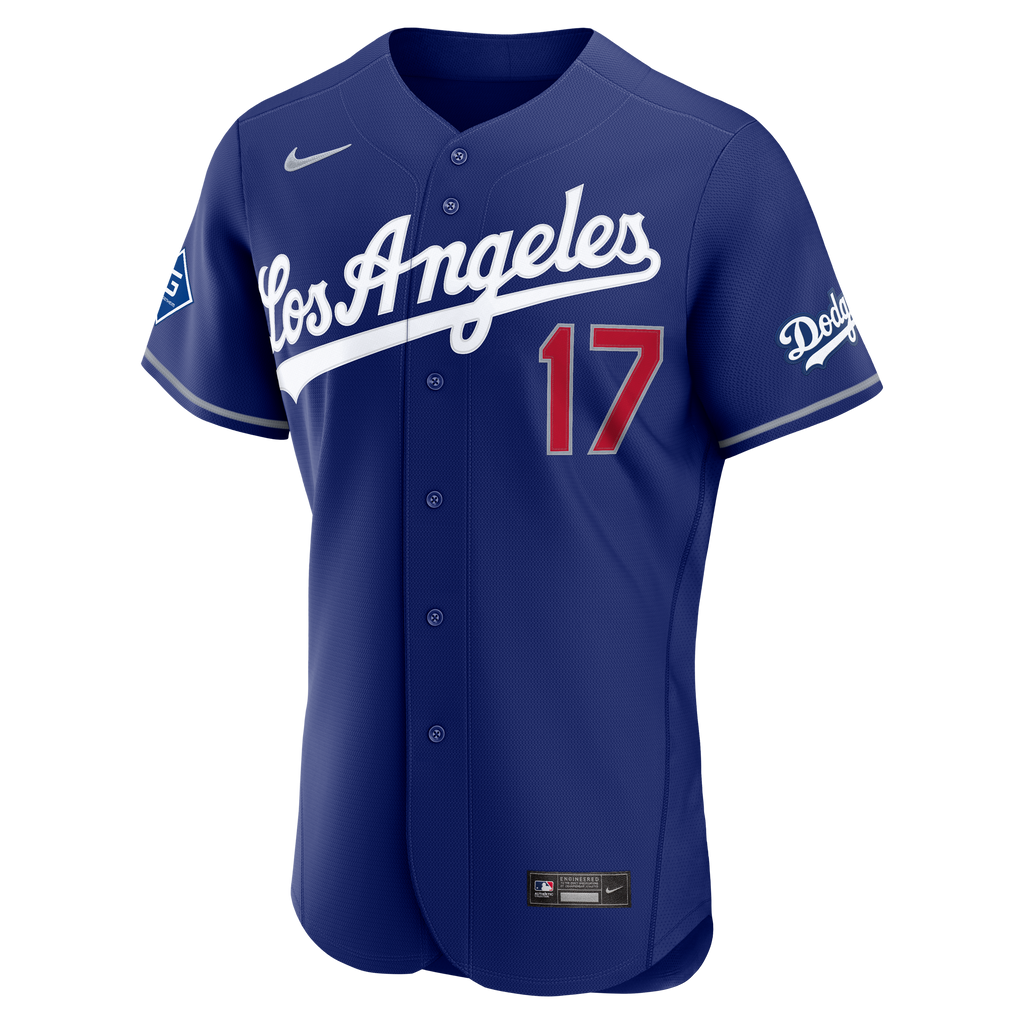 Men's Los Angeles Dodgers Shohei Ohtani Nike Royal Alternate Authentic Sponsor Patch Jersey - 3