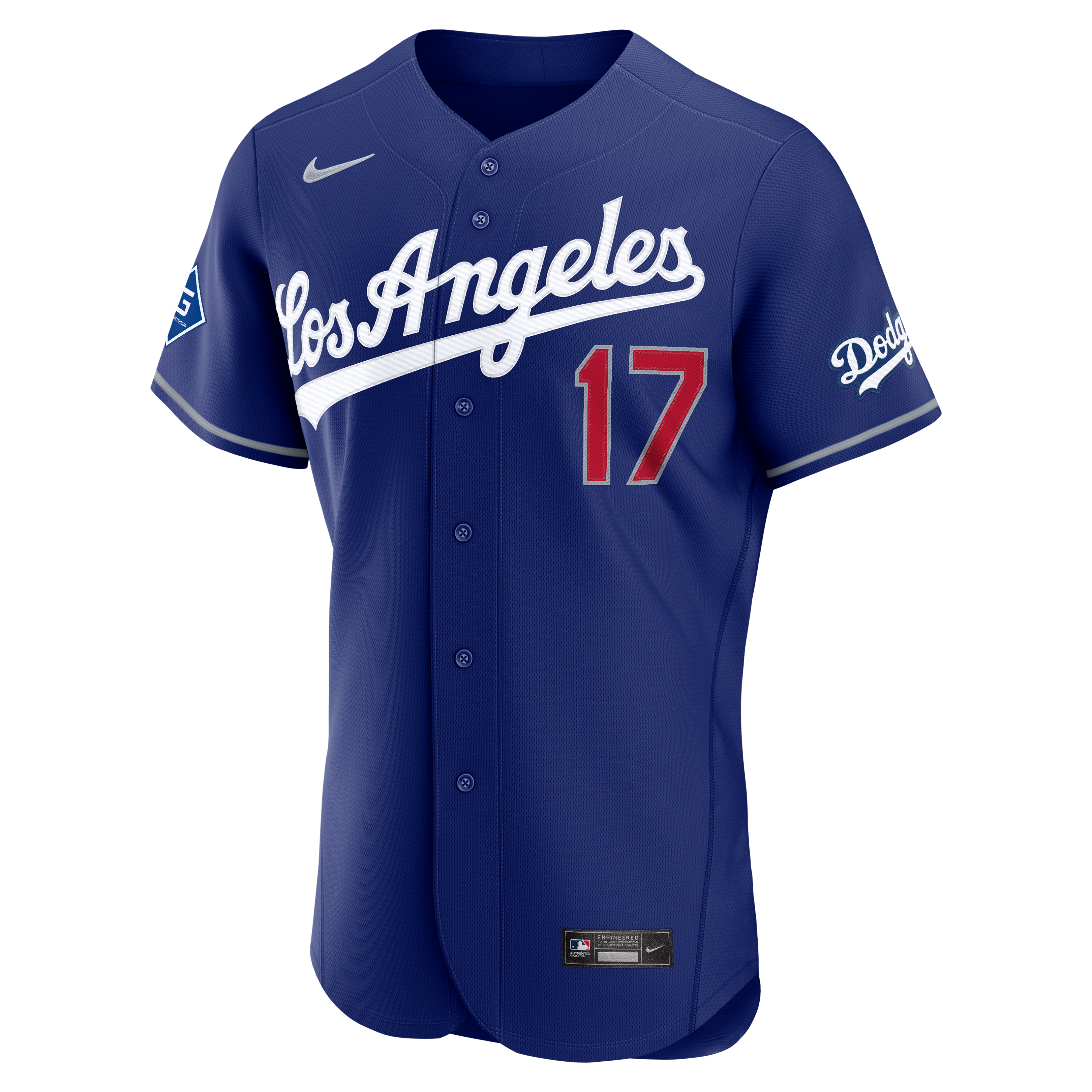Men's Los Angeles Dodgers Shohei Ohtani Nike Royal Alternate Authentic Sponsor Patch Jersey - 3