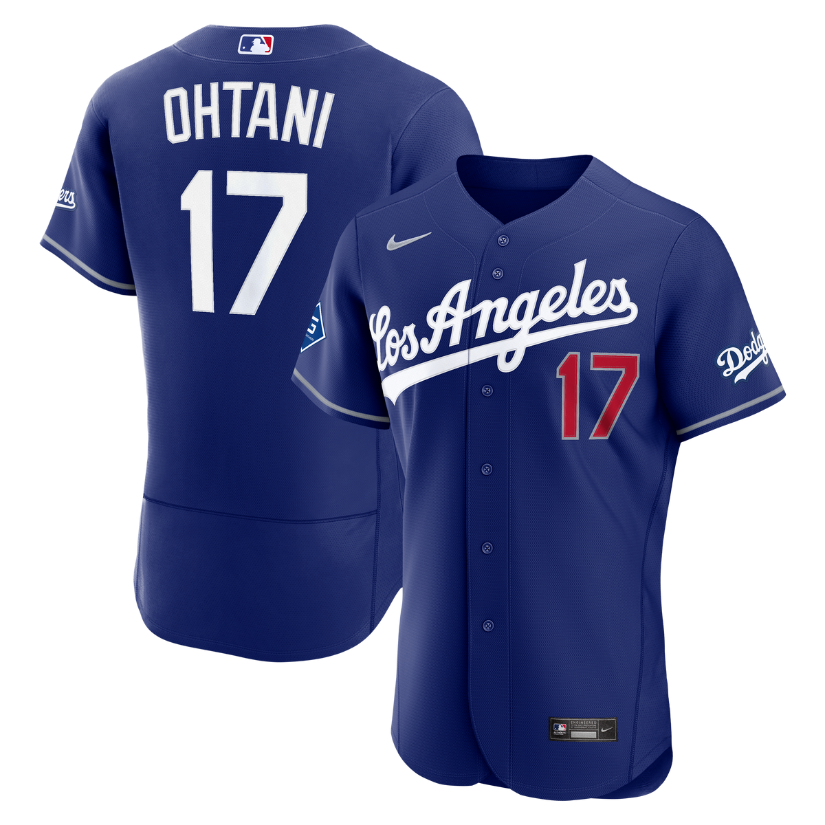 Men's Los Angeles Dodgers Shohei Ohtani Nike Royal Alternate Authentic Sponsor Patch Jersey