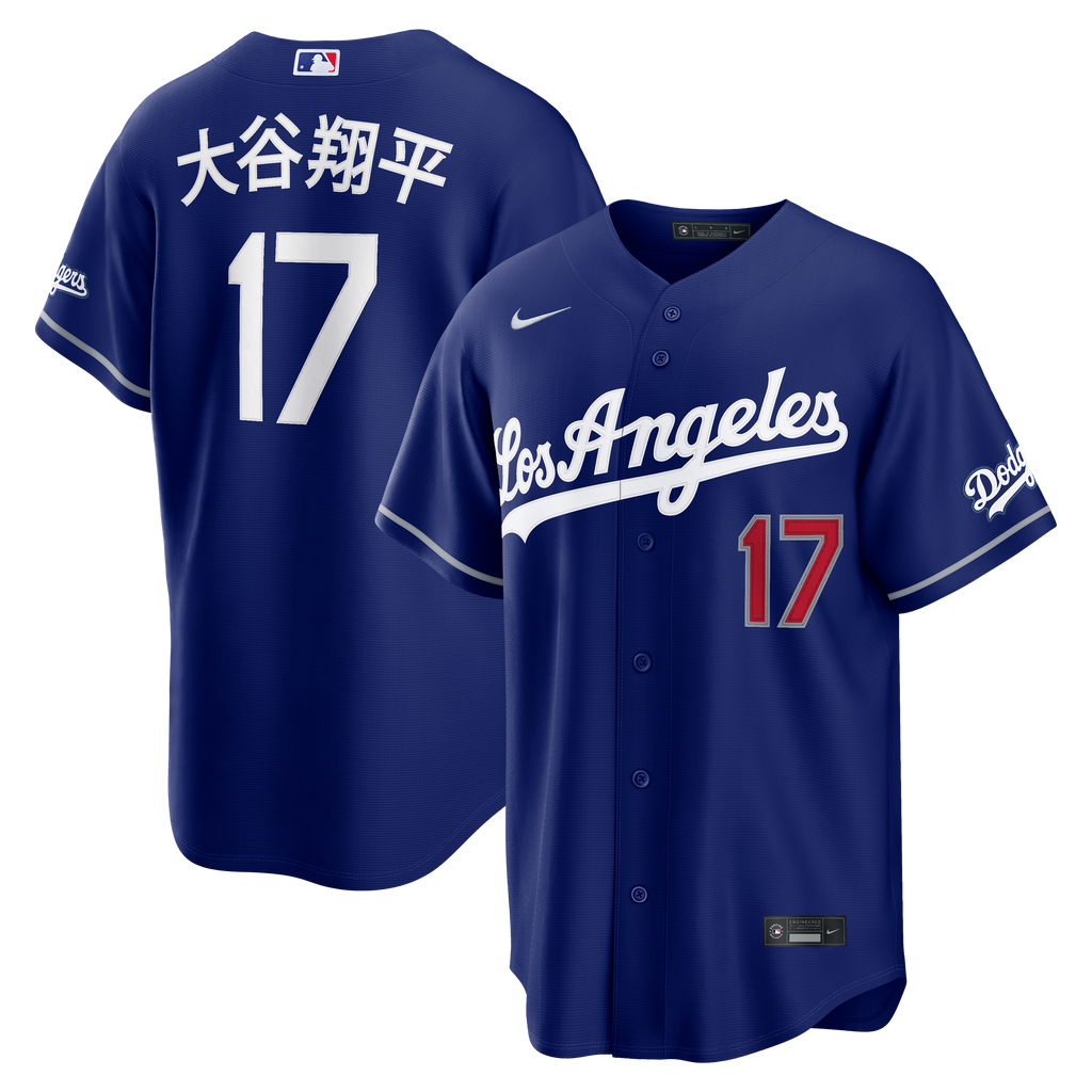 Men's Los Angeles Dodgers Shohei Ohtani Nike Royal Kanji Alternate Stadium Jersey - 2