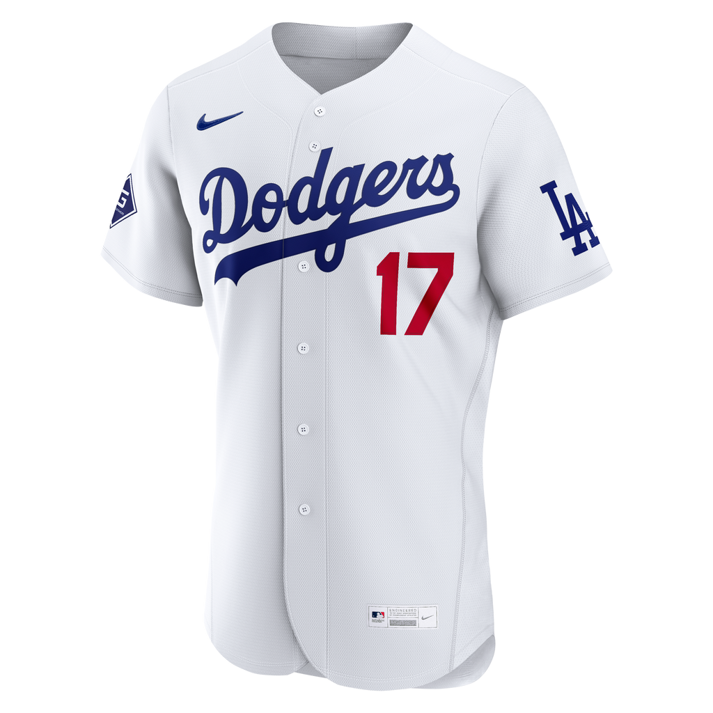Men's Los Angeles Dodgers Shohei Ohtani Nike White Home Authentic Sponsor Patch Jersey - 3