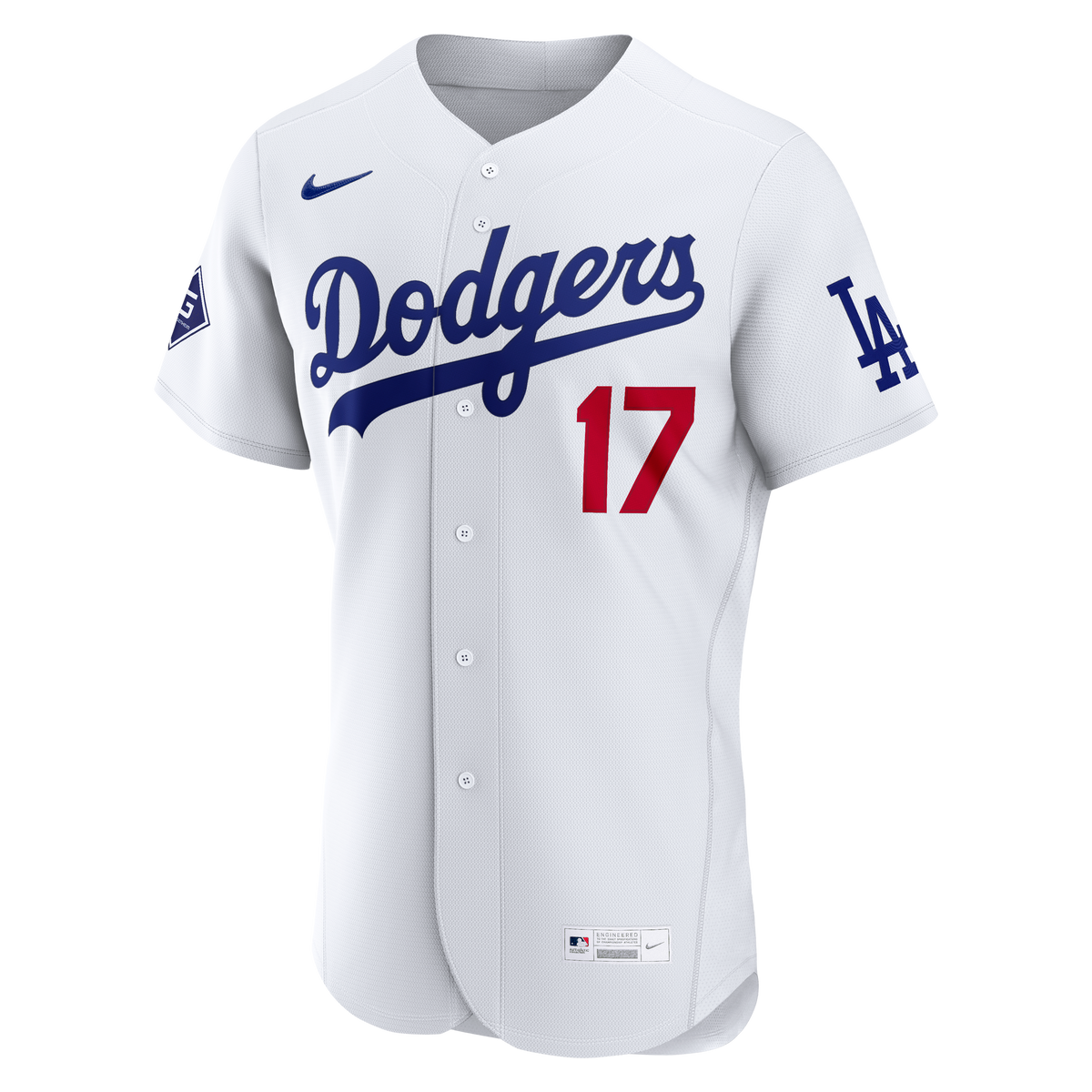 Men's Los Angeles Dodgers Shohei Ohtani Nike White Home Authentic Sponsor Patch Jersey - 3