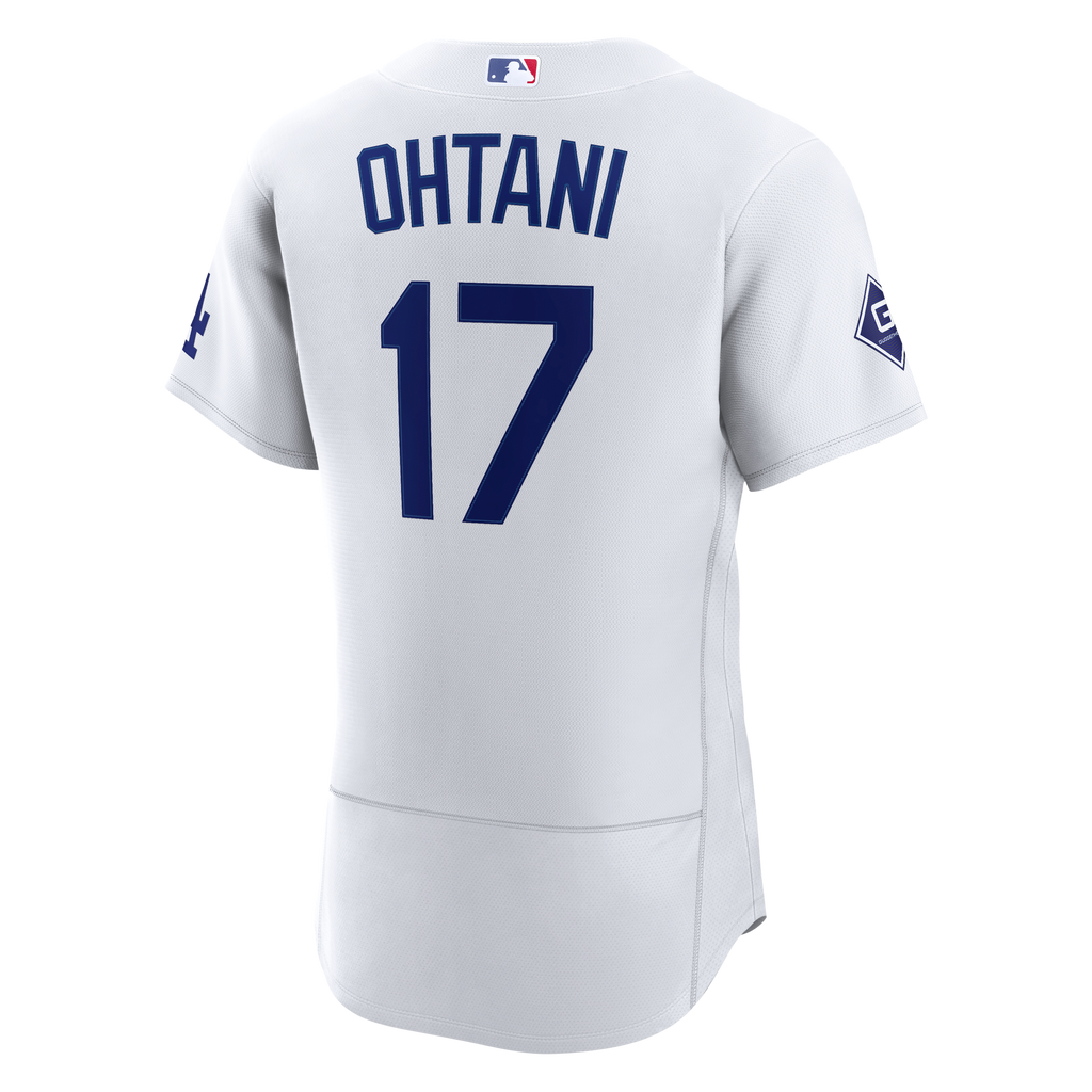 Men's Los Angeles Dodgers Shohei Ohtani Nike White Home Authentic Sponsor Patch Jersey - 4