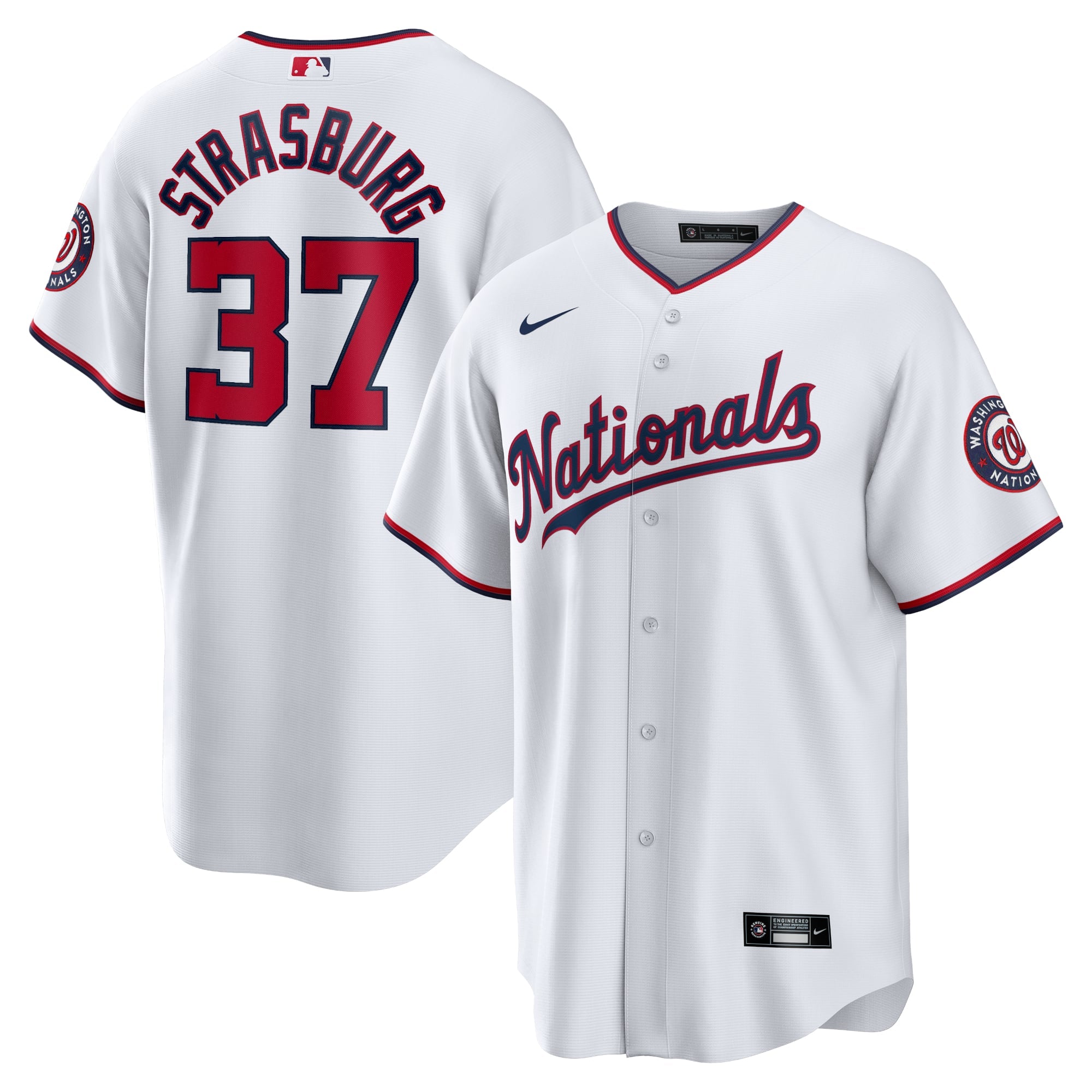 Men's Washington Nationals Stephen Strasburg Nike White Home Replica Jersey - 2