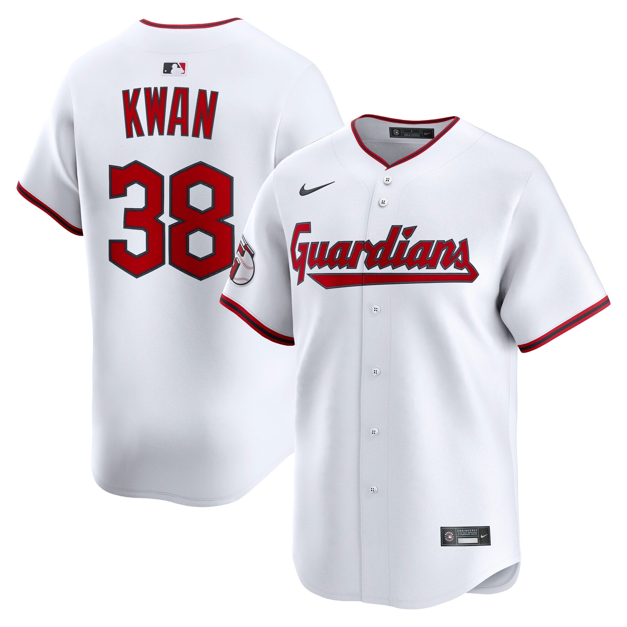 Men's Cleveland Guardians Steven Kwan Nike White Home Limited Player Jersey - 2