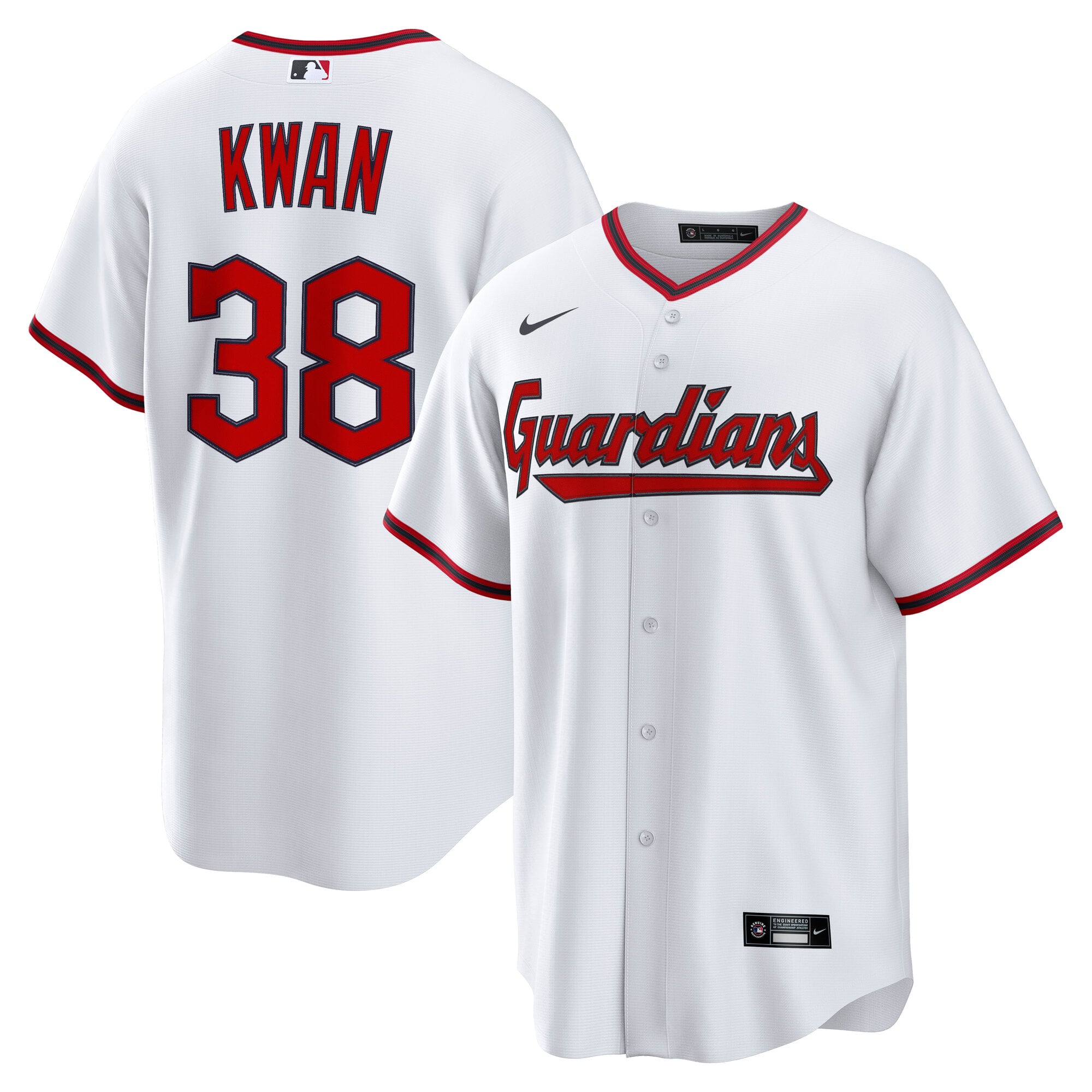 Men's Cleveland Guardians Steven Kwan Nike White Home Replica Jersey