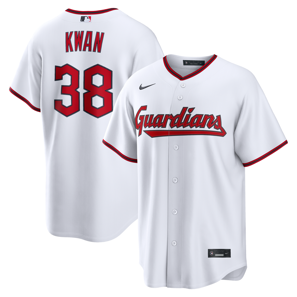 Men's Cleveland Guardians Steven Kwan Nike White Home Replica Jersey
