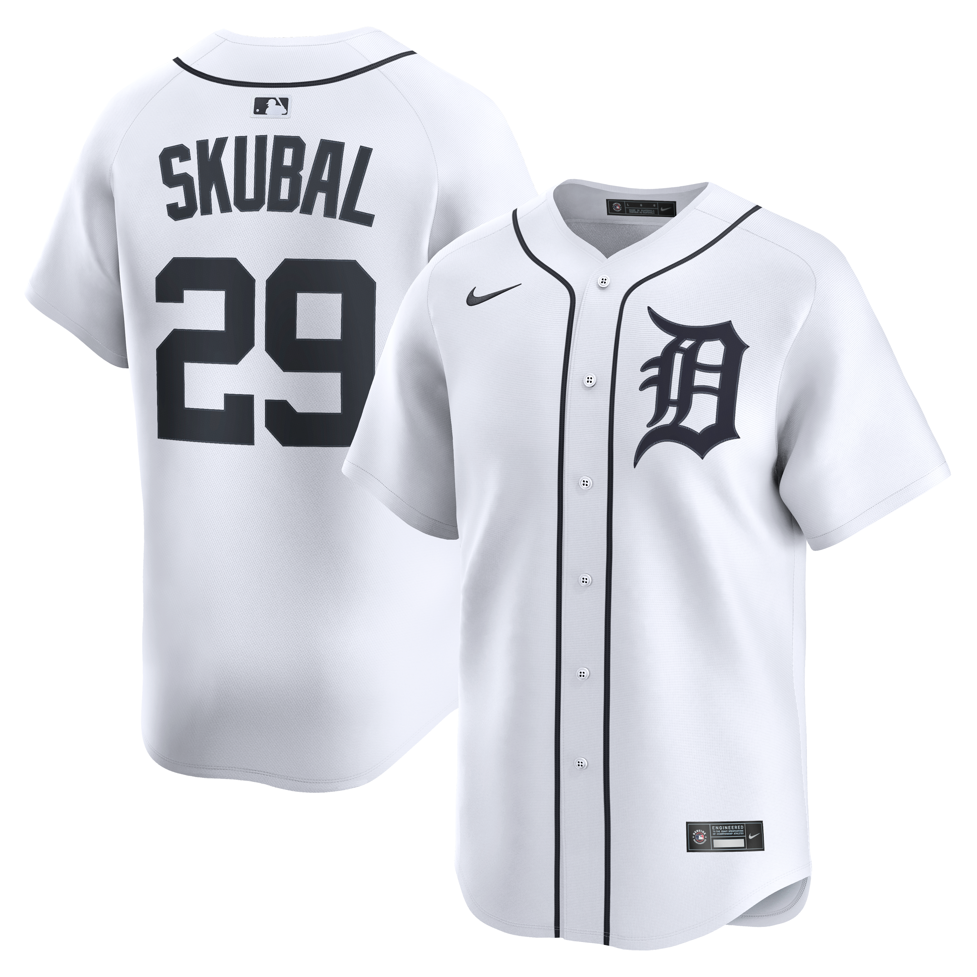 Men's Detroit Tigers Tarik Skubal Nike White Home Limited Player Jersey - 2
