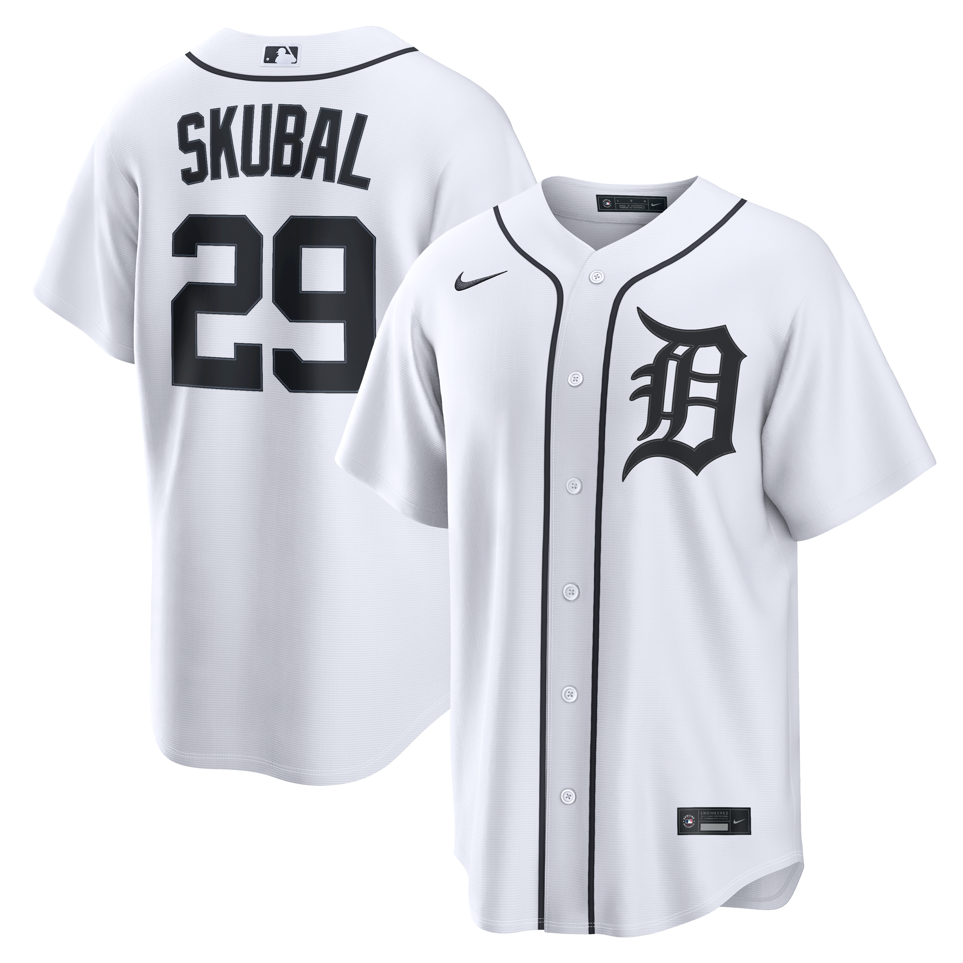 Men's Detroit Tigers Tarik Skubal Nike White Home Replica Jersey - 2