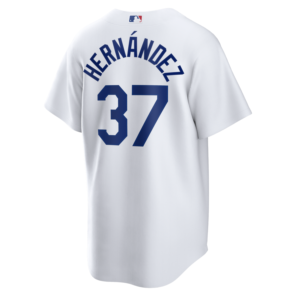 Men's Los Angeles Dodgers Teoscar Hernández Nike White Home Replica Jersey - 4