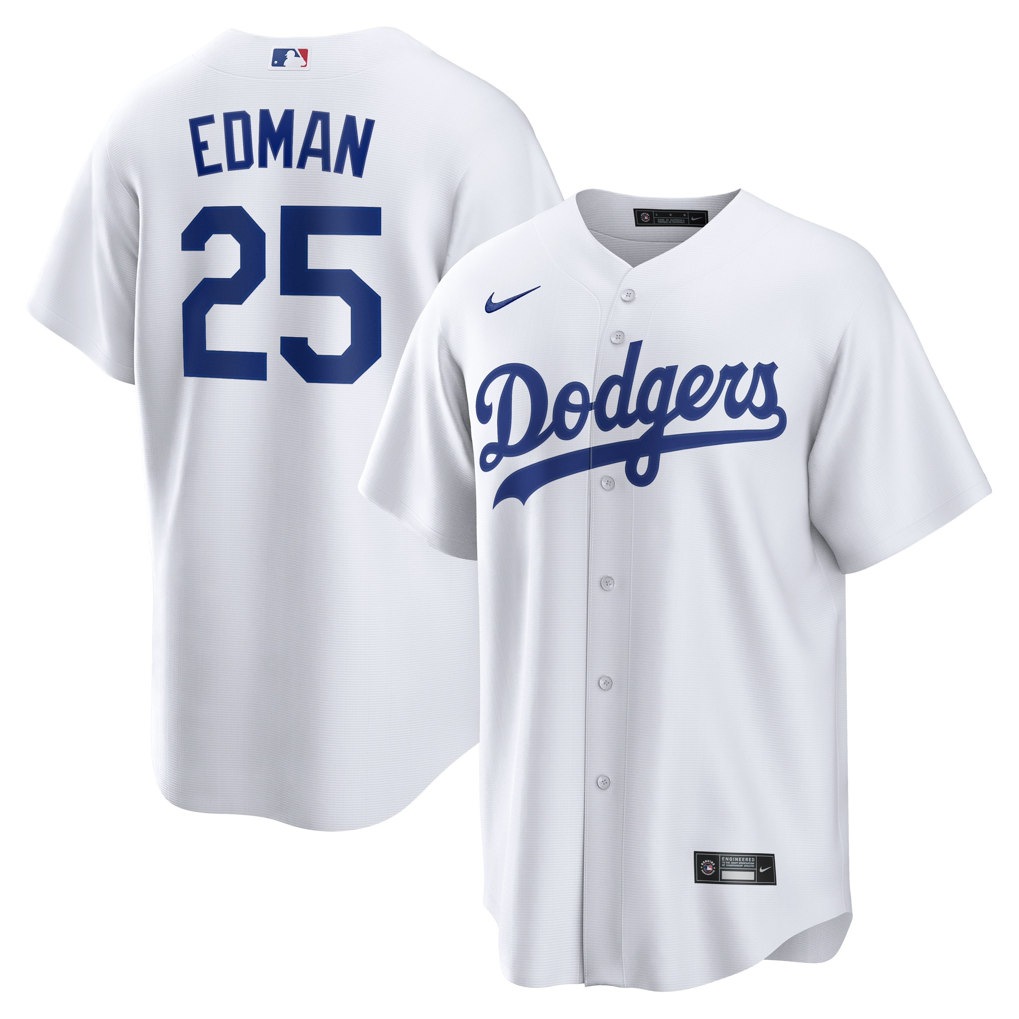 Men's Los Angeles Dodgers Tommy Edman Nike White Home Replica Jersey - 2