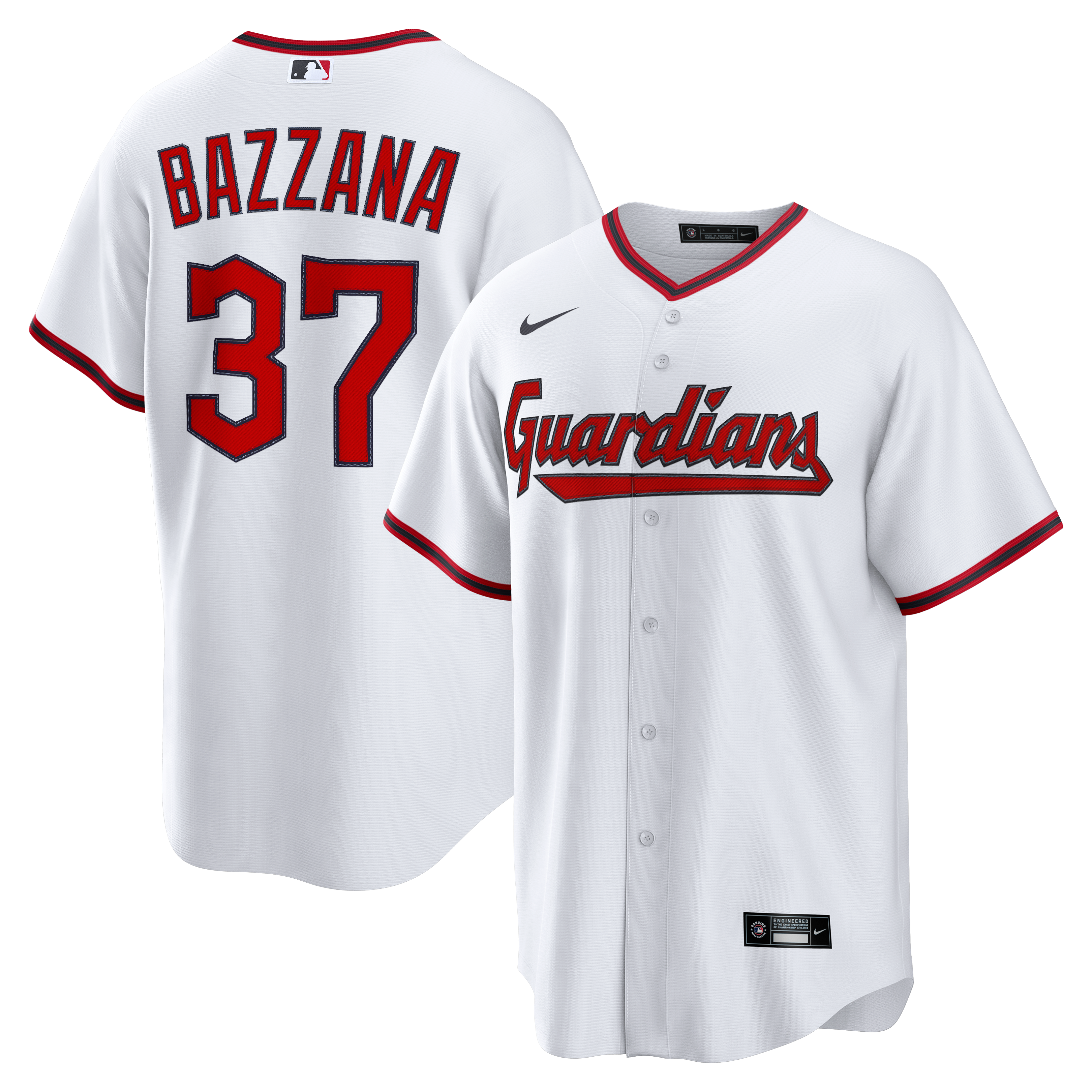 Men's Cleveland Guardians Travis Bazzana Nike White Home Replica Jersey