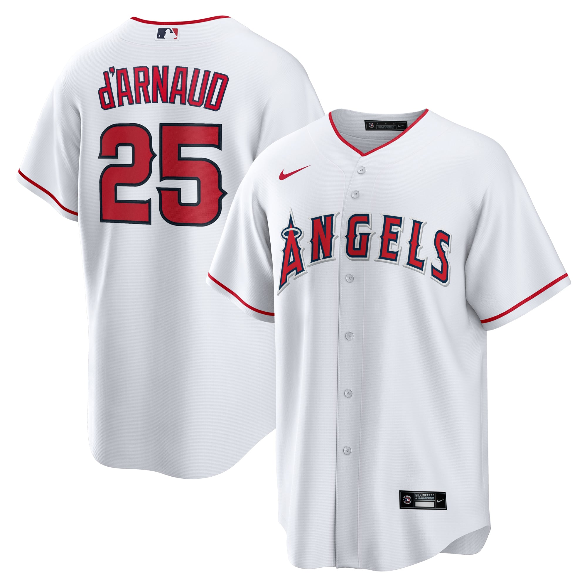 Men's Los Angeles Angels Travis d'Arnaud Nike White Home Replica Jersey - 2