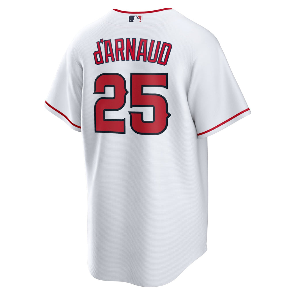 Men's Los Angeles Angels Travis d'Arnaud Nike White Home Replica Jersey - 4