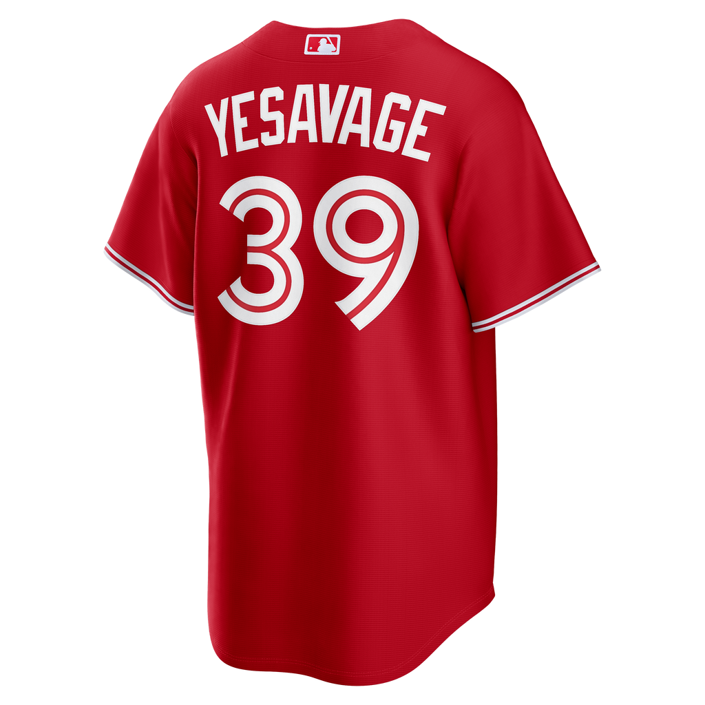 Men's Toronto Blue Jays Trey Yesavage Nike Red Canada Day Replica Jersey - 4