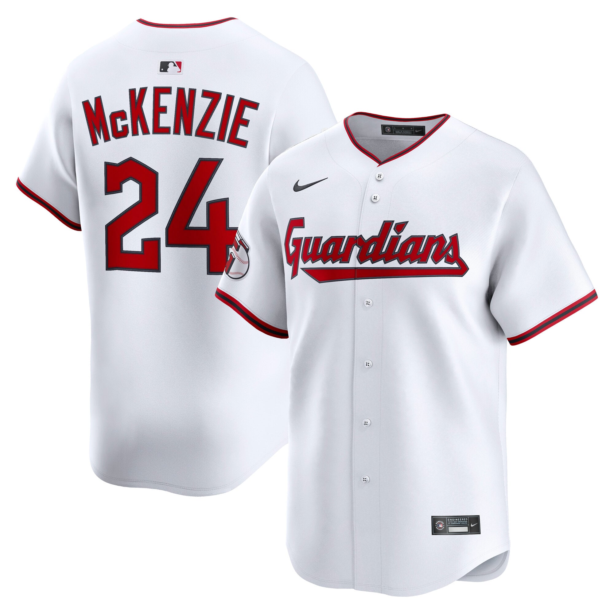 Men's Cleveland Guardians Triston McKenzie Nike White Home Limited Player Jersey