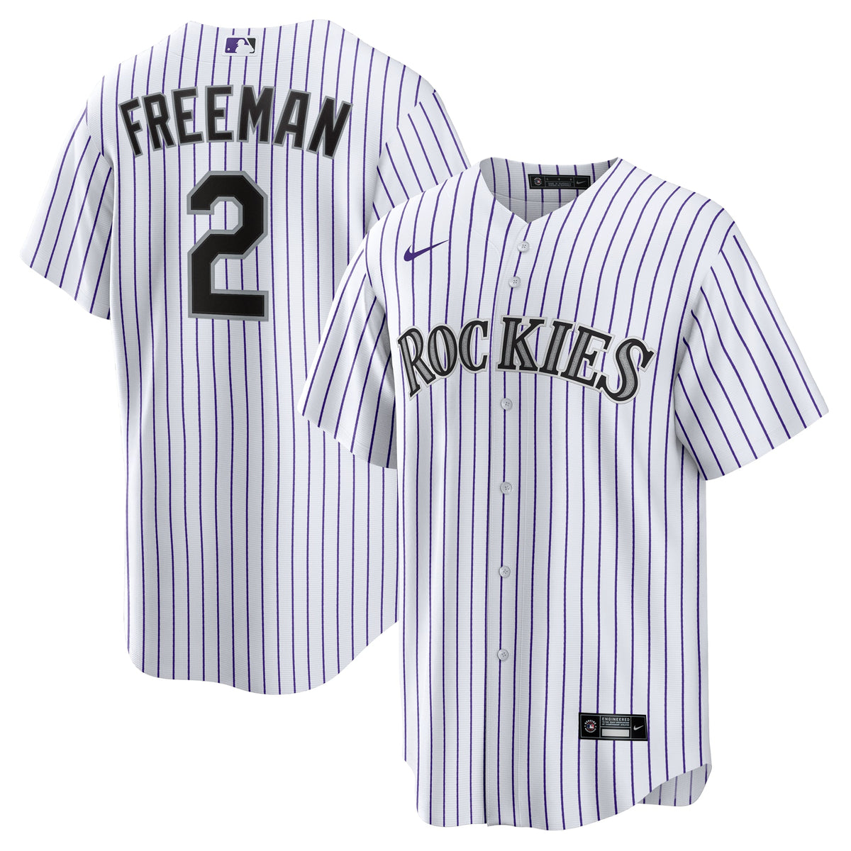 Men's Colorado Rockies Tyler Freeman Nike White Home Replica Jersey - 2