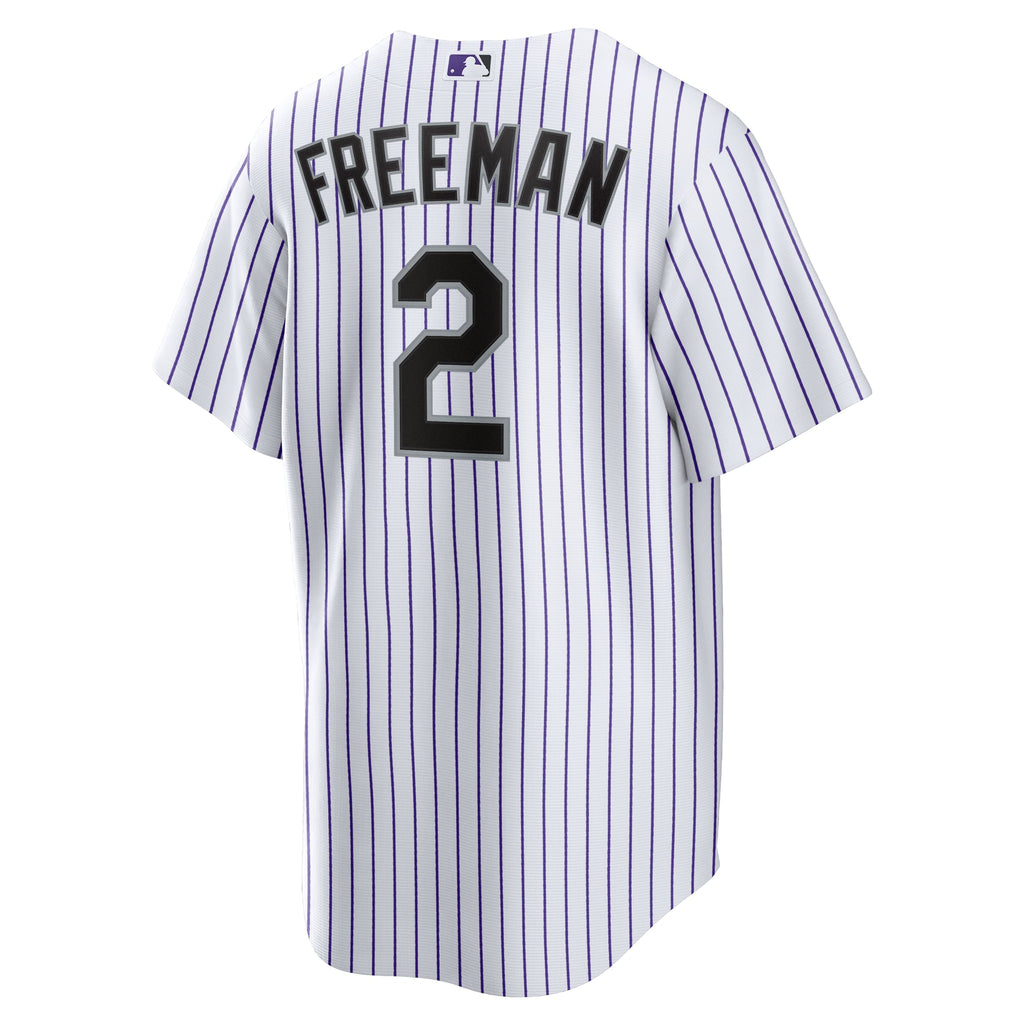 Men's Colorado Rockies Tyler Freeman Nike White Home Replica Jersey - 4