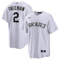 Men's Colorado Rockies Tyler Freeman Nike White Home Replica Jersey