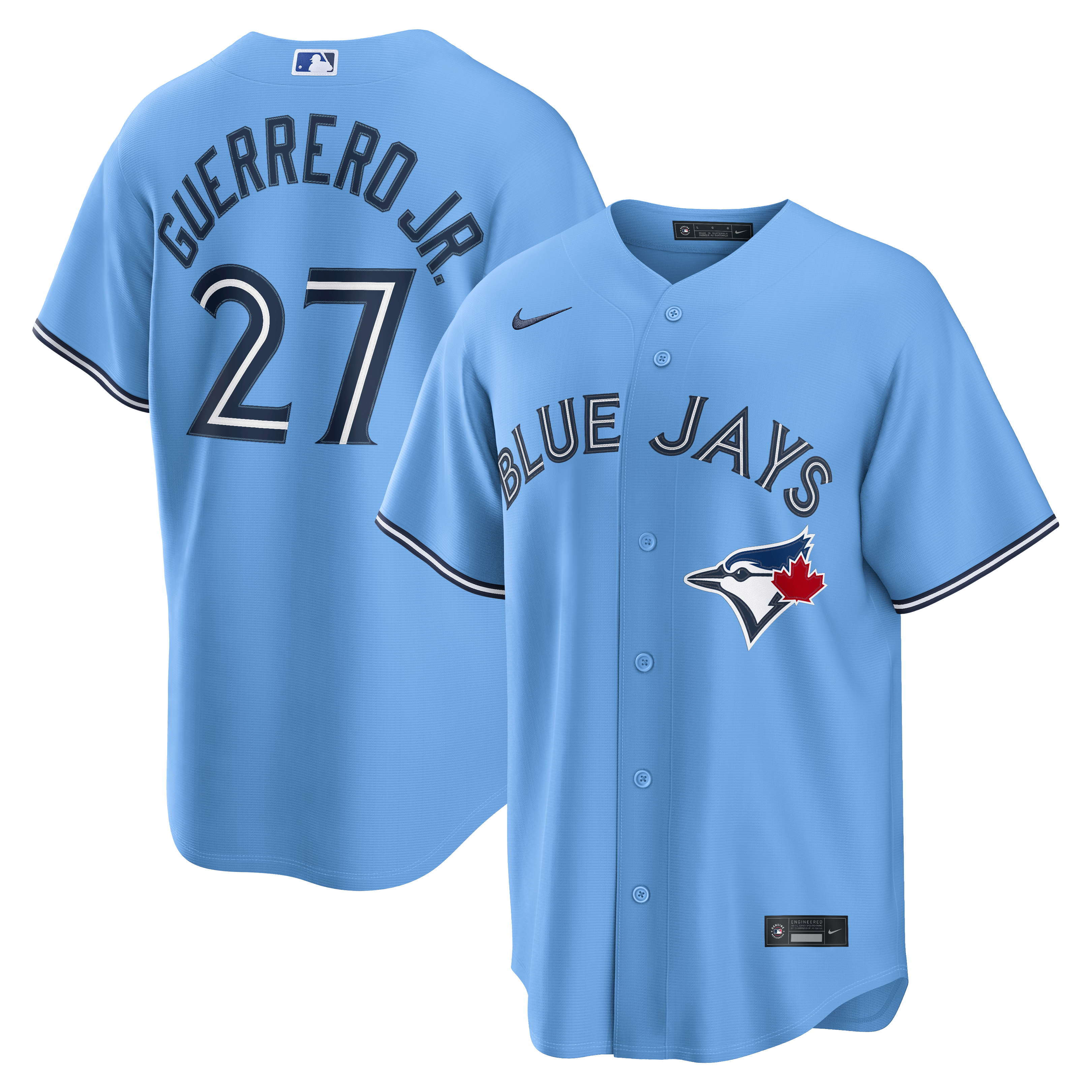 Men's Toronto Blue Jays Vladimir Guerrero Jr. Nike Light Blue Replica Jersey - 2