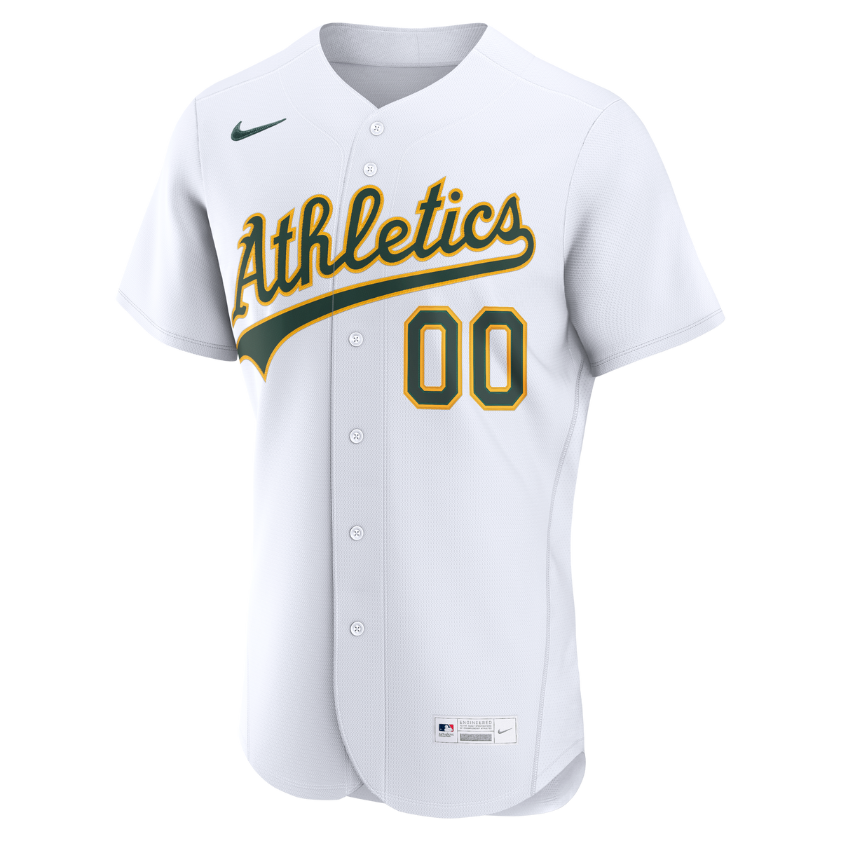 Men's Athletics Nike White Home Authentic Custom Jersey - 3