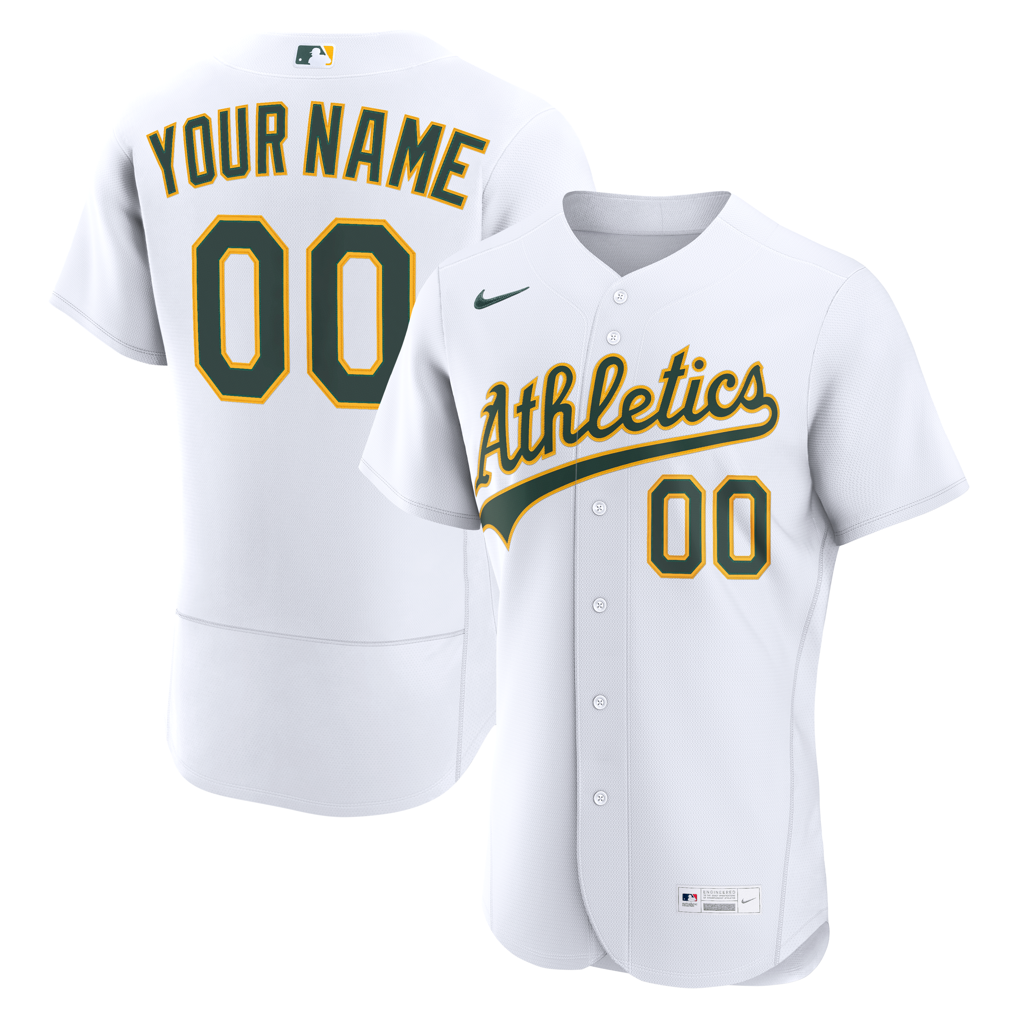 Men's Athletics Nike White Home Authentic Custom Jersey