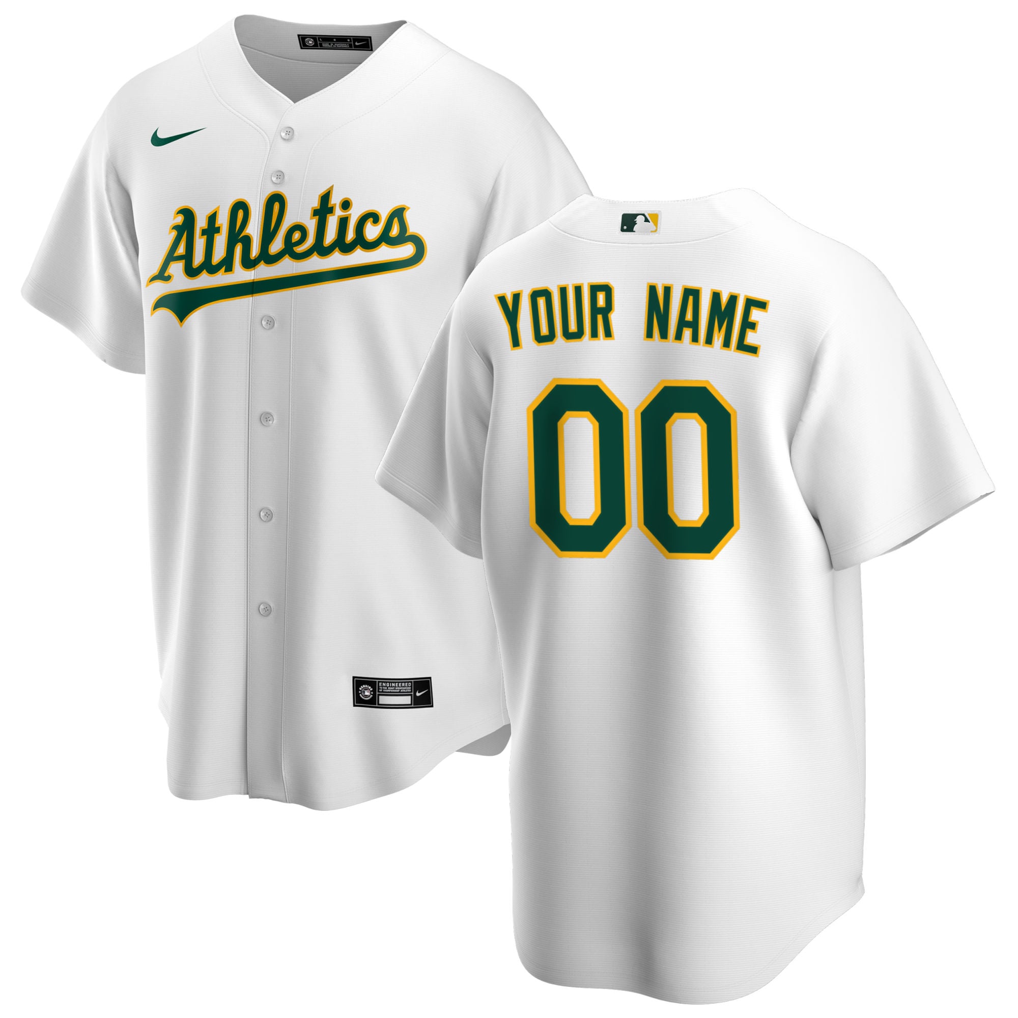 Men's Athletics Nike White Home Replica Custom Jersey