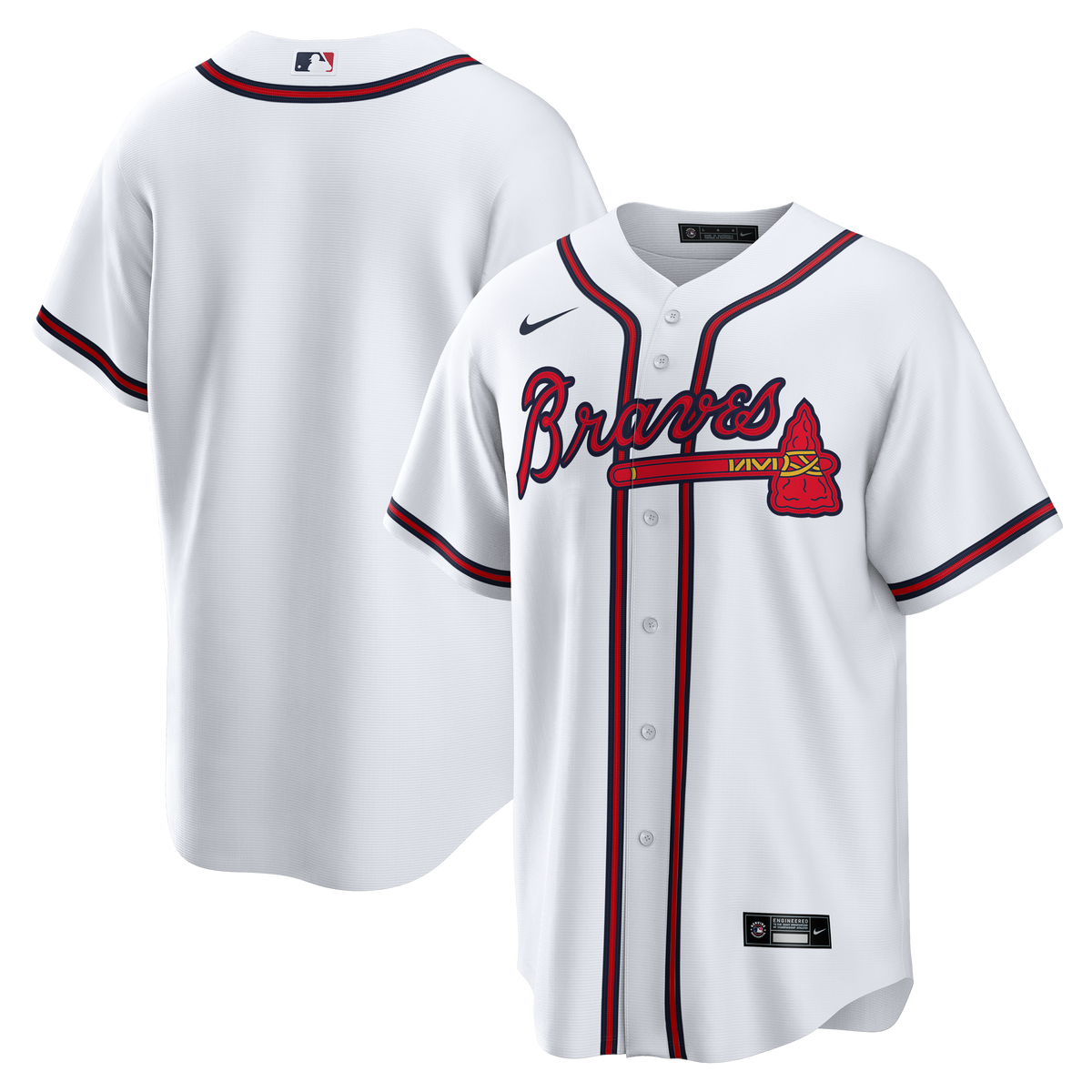 Men's Atlanta Braves Nike White Home Big & Tall Replica Jersey - 2