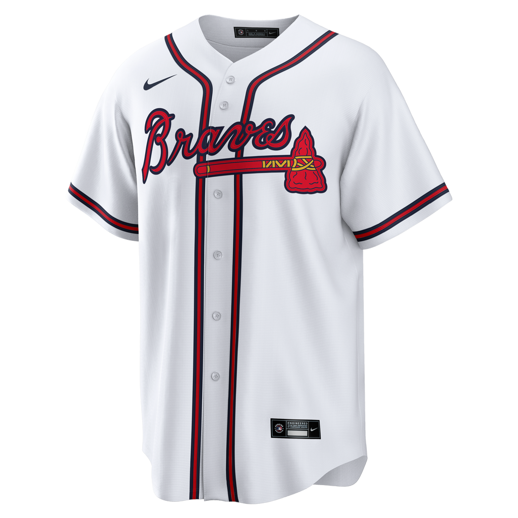 Men's Atlanta Braves Nike White Home Big & Tall Replica Jersey - 3